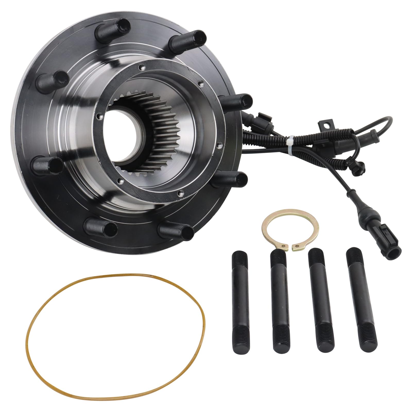 Trq Front Wheel Bearing & Hub Assembly 4Wd With Abs Sensor Compatible With 2005-2009 Ford F-250 Super Duty 2005-2010 F-350 Super