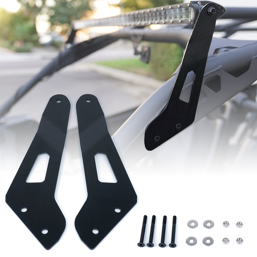 Xprite 50'' Upper LED Light Bar Mounting Brackets for 2017 2018 2019 2020 2021 Can-Am Maverick X3 Models with Stock Roll Cage On