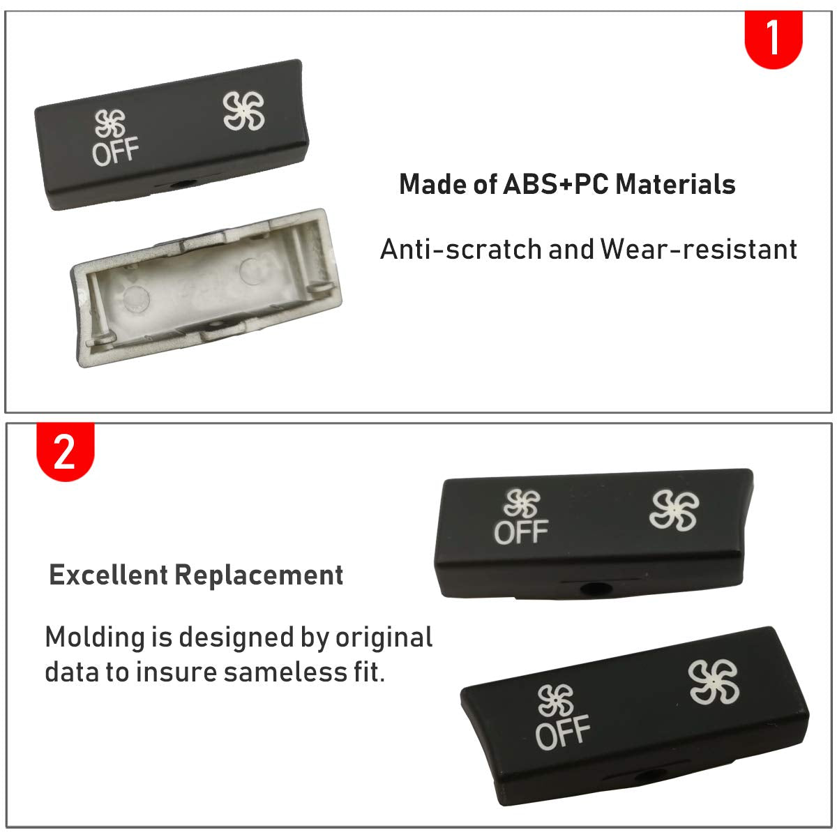 Jaronx Compatible With Bmw Climate Control Button Fan Speed Button Replacement, Ac Button For 5' F07/F10,6' F06/F12/F13,7' F01/F02/F04,X5 F15/M F85,X6 F16/M F86 (Only For Ac Panel With 12 Buttons)