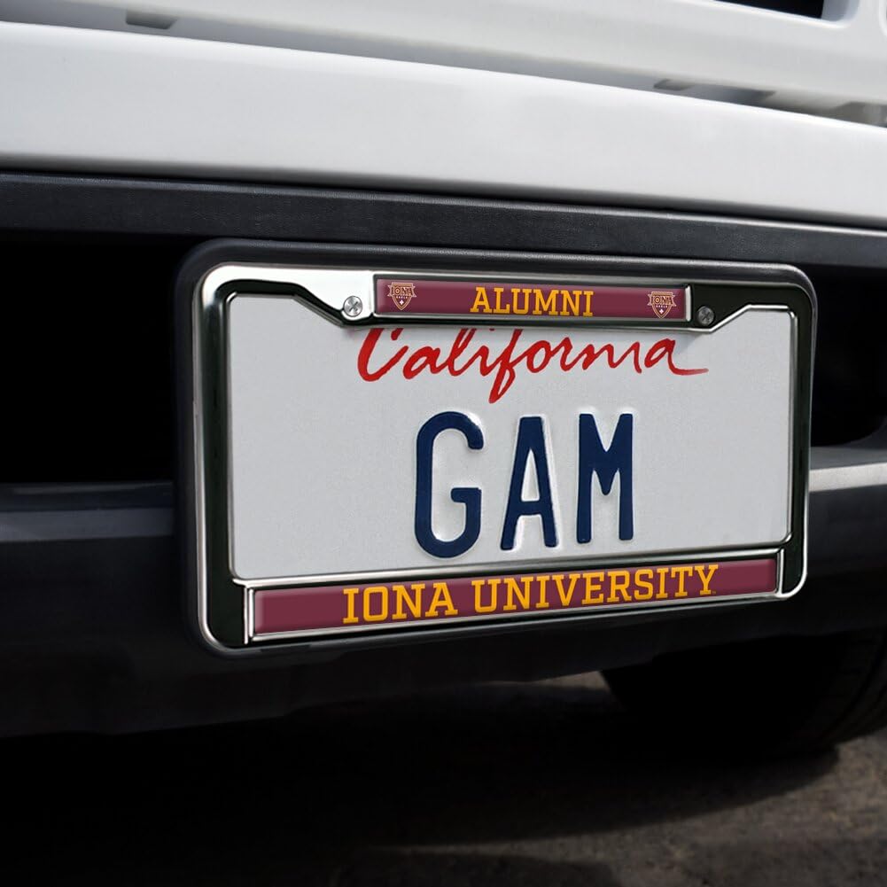 Iona College Alumni Full Size Standard License Plate Metal Frame