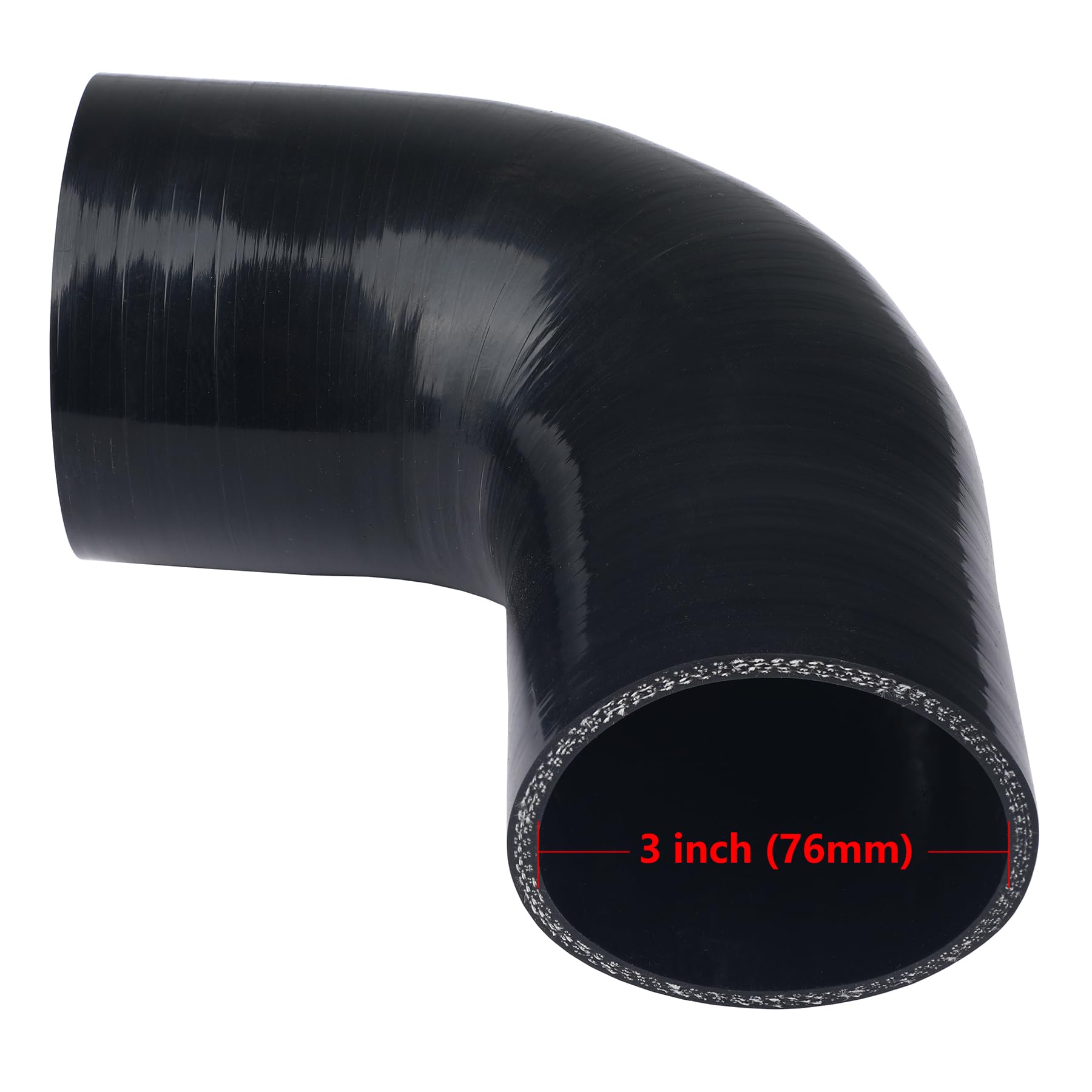 Ucreative 90 Degree Elbow 3.0'' To 4.0'' (76Mm To 102Mm) 4-Ply High Performance Coupler Silicone Hose