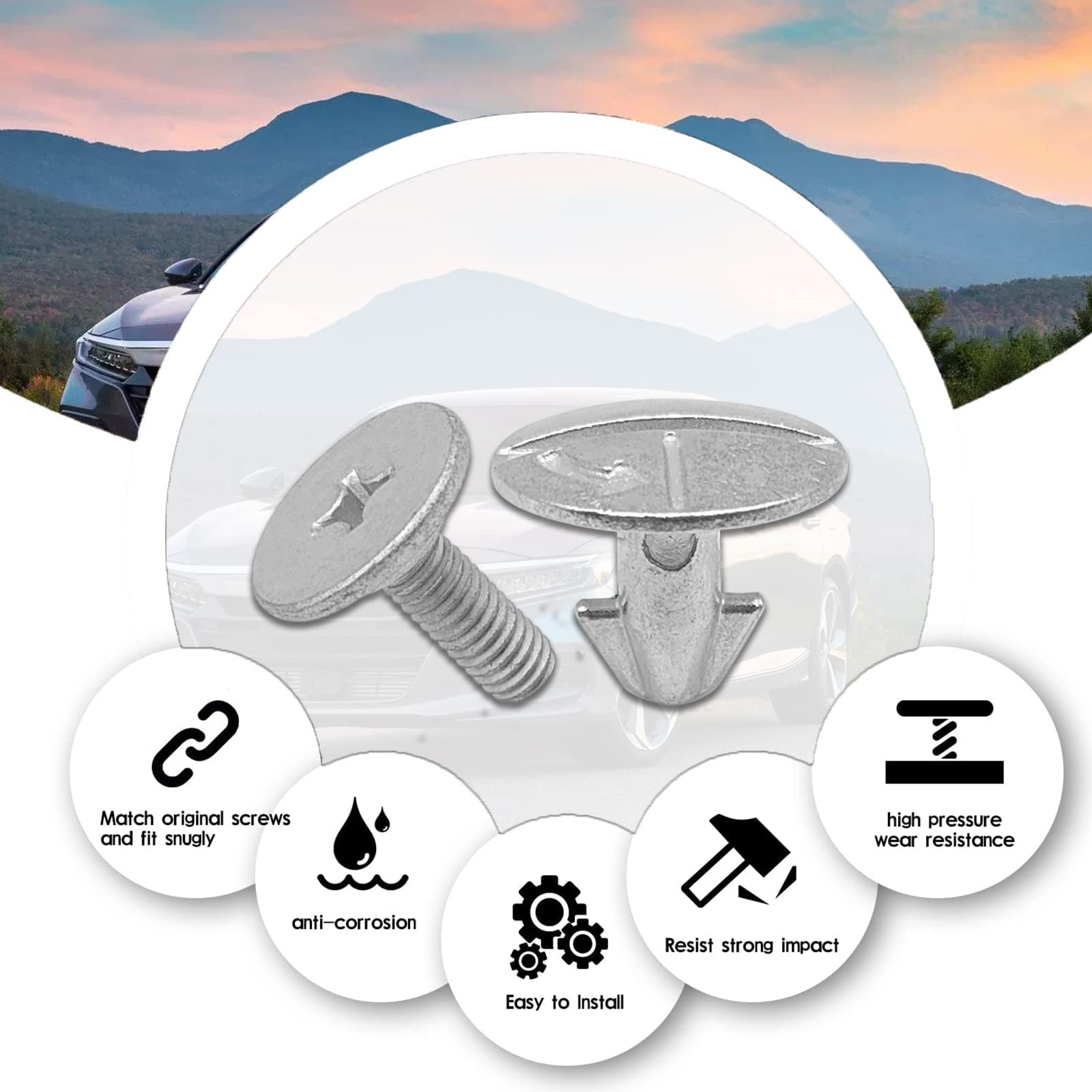 Lower Engine Cover Bolt Pin Screws, Radiator Engine Access Cover Pin and Lower Cover Bolt Lower Engine Cover Pin Screw Compatibl