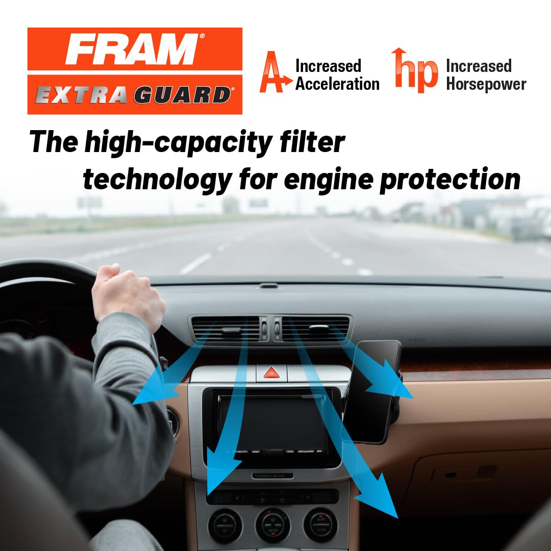 Fram Extra Guard Ca7351 Replacement Engine Air Filter For Select Toyota And Lexus Models, Provides Up To 12 Months Or 12,000 Mil
