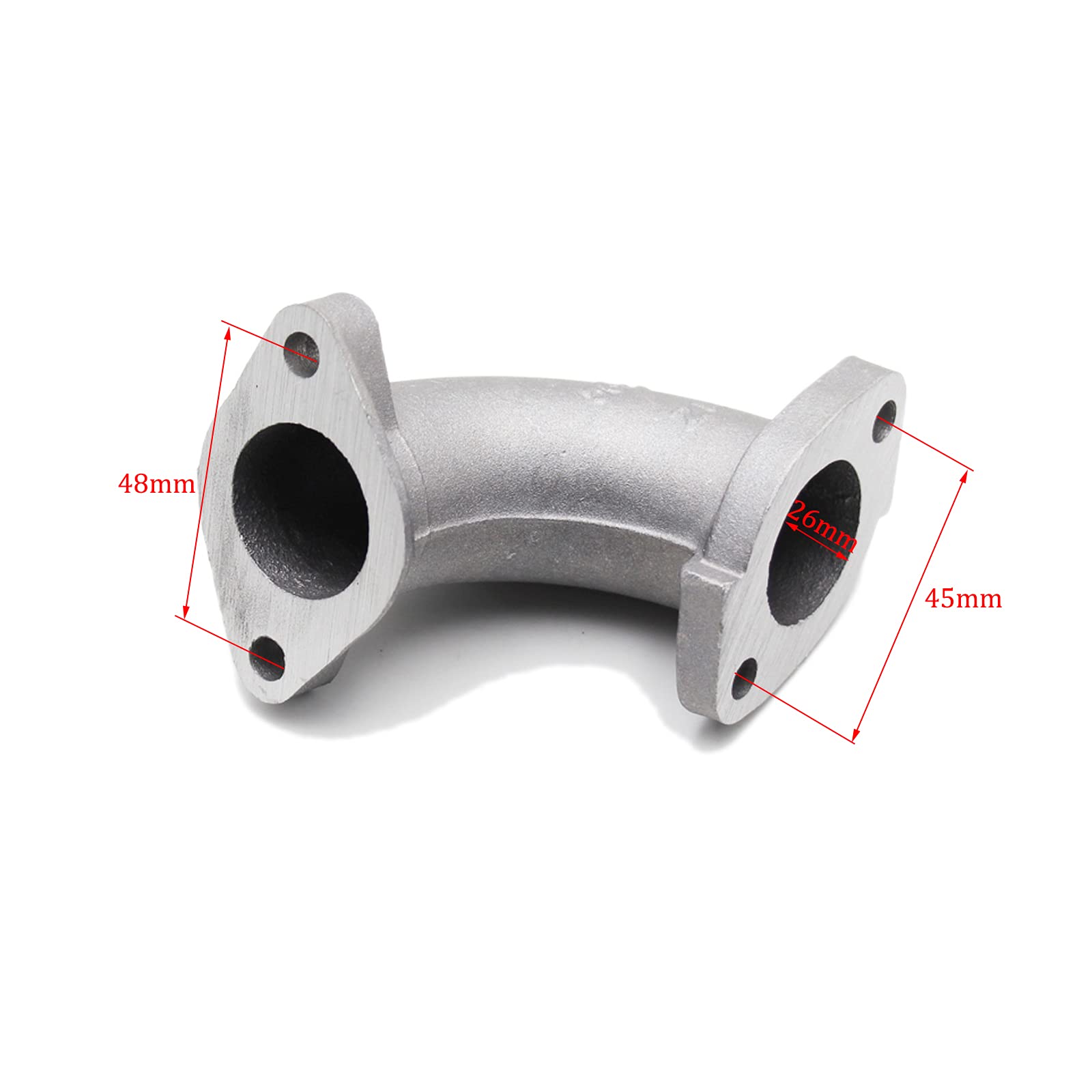 Pro Bat 26Mm Intake Manifold Pipe Gasket Spacer Screw Kit For 110Cc 125Cc 140Cc 150Cc 160Cc Pit Dirt Bike Atv Lifan Yx Ssr Coolster 56-2 Fa (Silver)