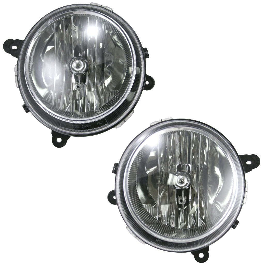 Trq Driver & Passenger Side Headlight Assembly Set Headlights Driver & Passenger Side Compatible With 2007-2010 Jeep Compass 200