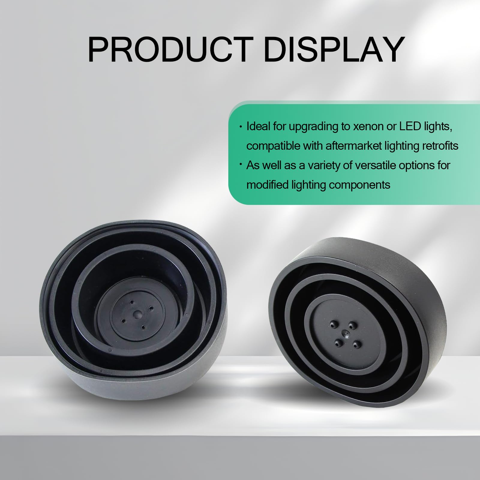 Fluher 2 Pcs Car Forward Light Dust Cover, 2.16-3.74'' Silicone Waterproof Sealing Extension Cover, Car Bulb Housing Cap With Th