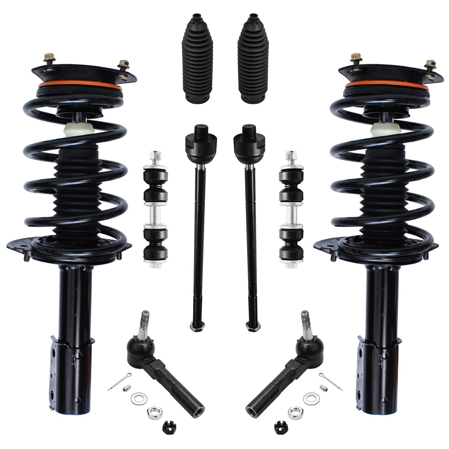 Detroit Axle - Front Struts Kit for 2002-2007 Buick Rendezvous, 2001-2005 Pontiac Aztek, Struts & Coil Spring Tie Rods Sway Bars