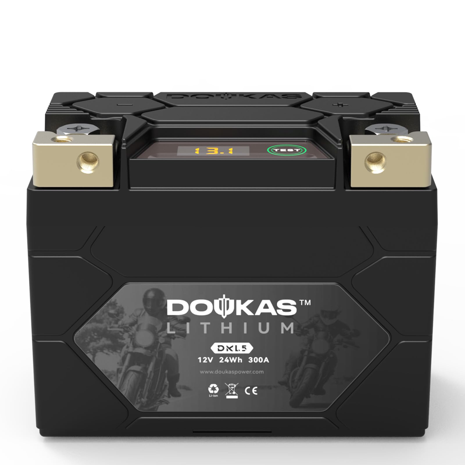 DOUKAS DKL5 300A LiFePO4 Motorcycle Lithium Battery, 12V 2Ah Powersports Battery, Compatible Jet Ski, Quad, Lawn Mower, ATV, UTV