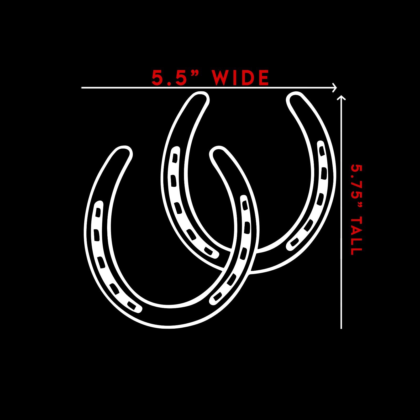 Horseshoes Sticker Decal Notebook Car Laptop 5.5'' X 5.5'' (White)