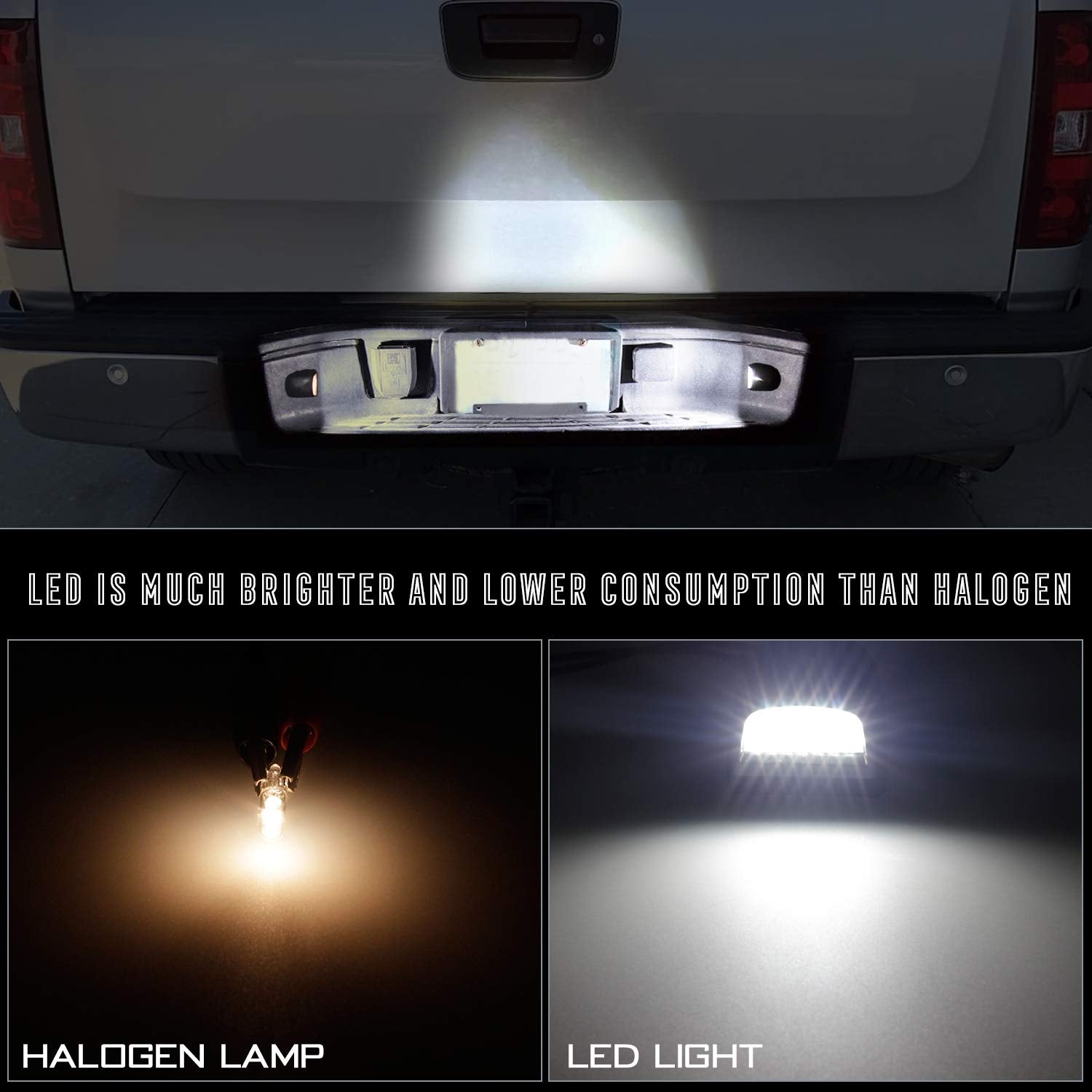 Ruxifey License Plate Led Lights Tag Light Lamp Compatible With Silverado Suburban Tahoe Gmc Sierra 1500 2500 3500 Hd Escalade E