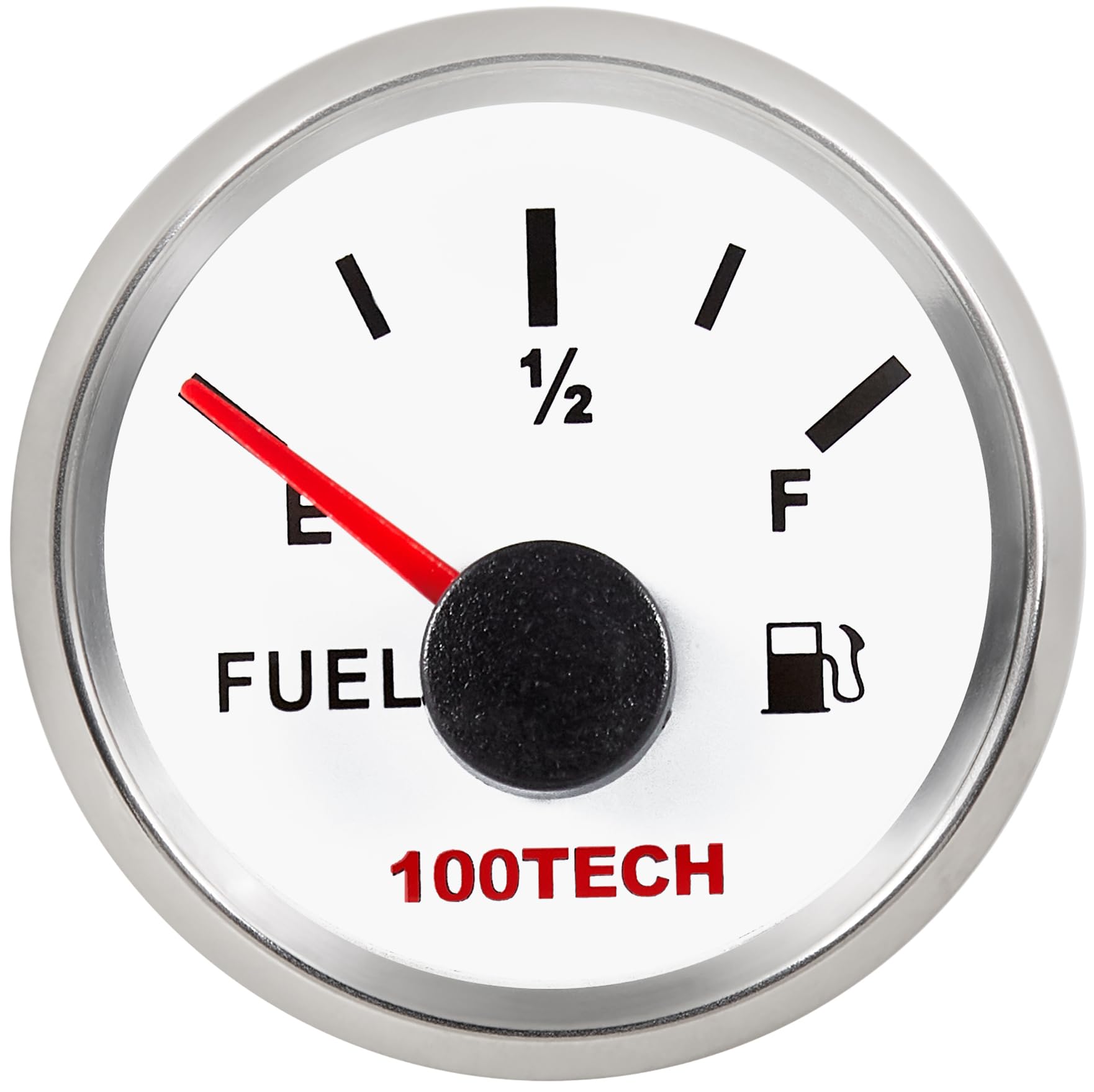 100TECH Fuel Gauge 0-30 ohms Marine Fuel Level Gauge Waterproof 52mm 2-1/16 Diesel Aftermarket Gauge Automotive Replacement Gas 