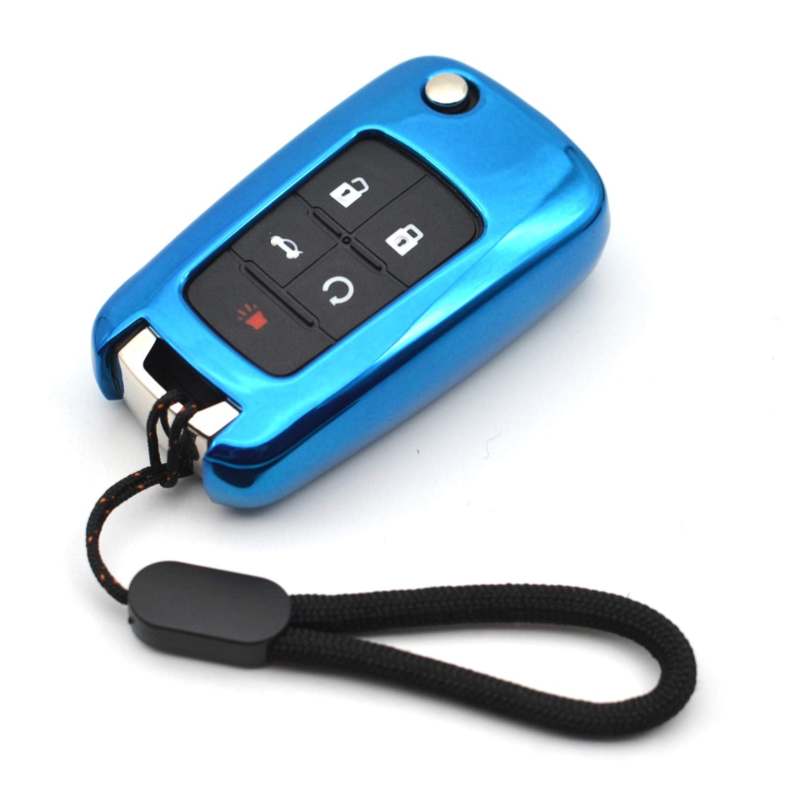 Compatible With Chevy Chevrolet Equinox Encore Camaro Cruze Malibu Impala Buick Regal Lacrosse Gmc Terrain Blue Tpu Key Fob Cove