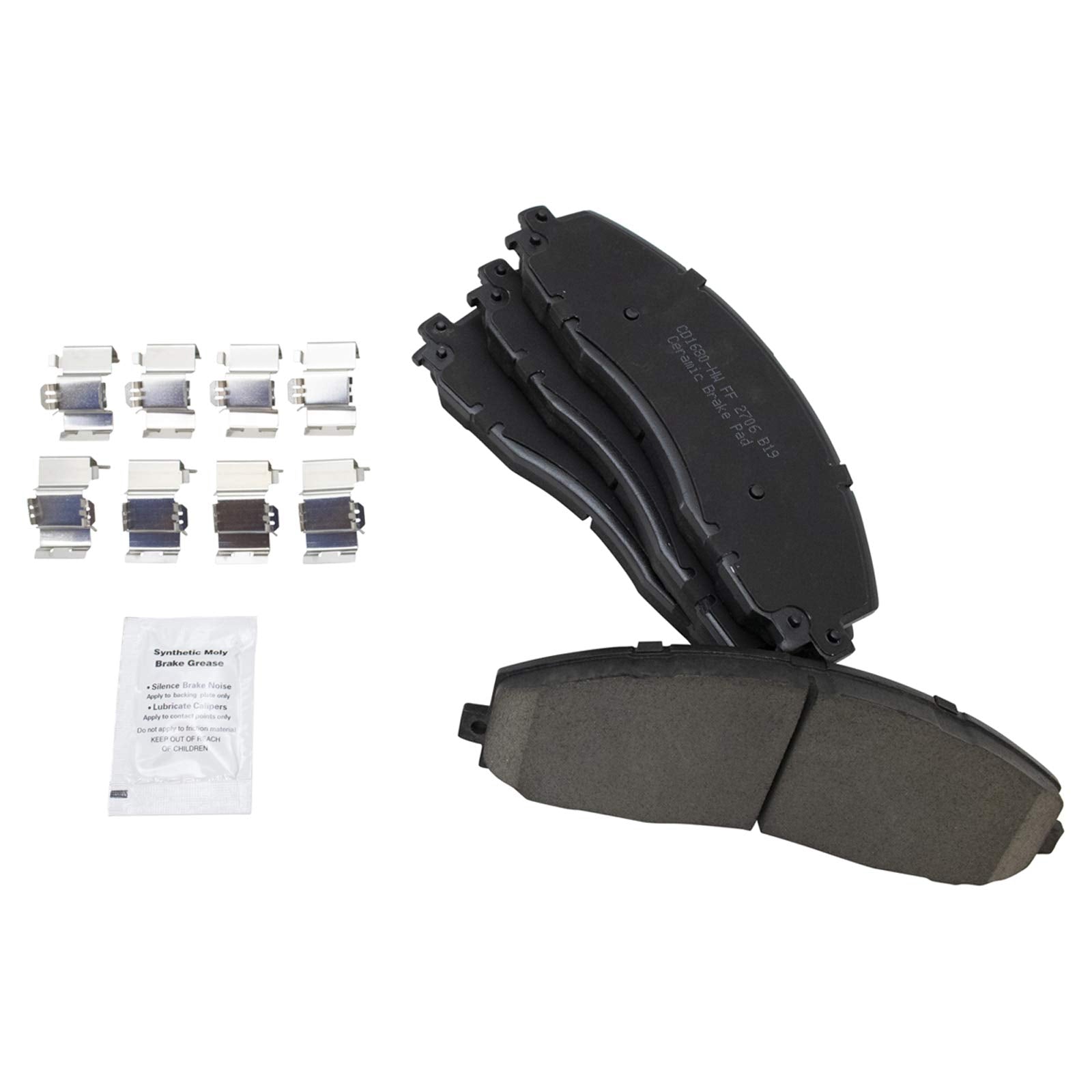 Trq Front Brake Pad & Rotor Kit Brake Pads Brake Rotor Ceramic Premium G-Coated Compatible With 2013-2019 Ford F-250 Super Duty