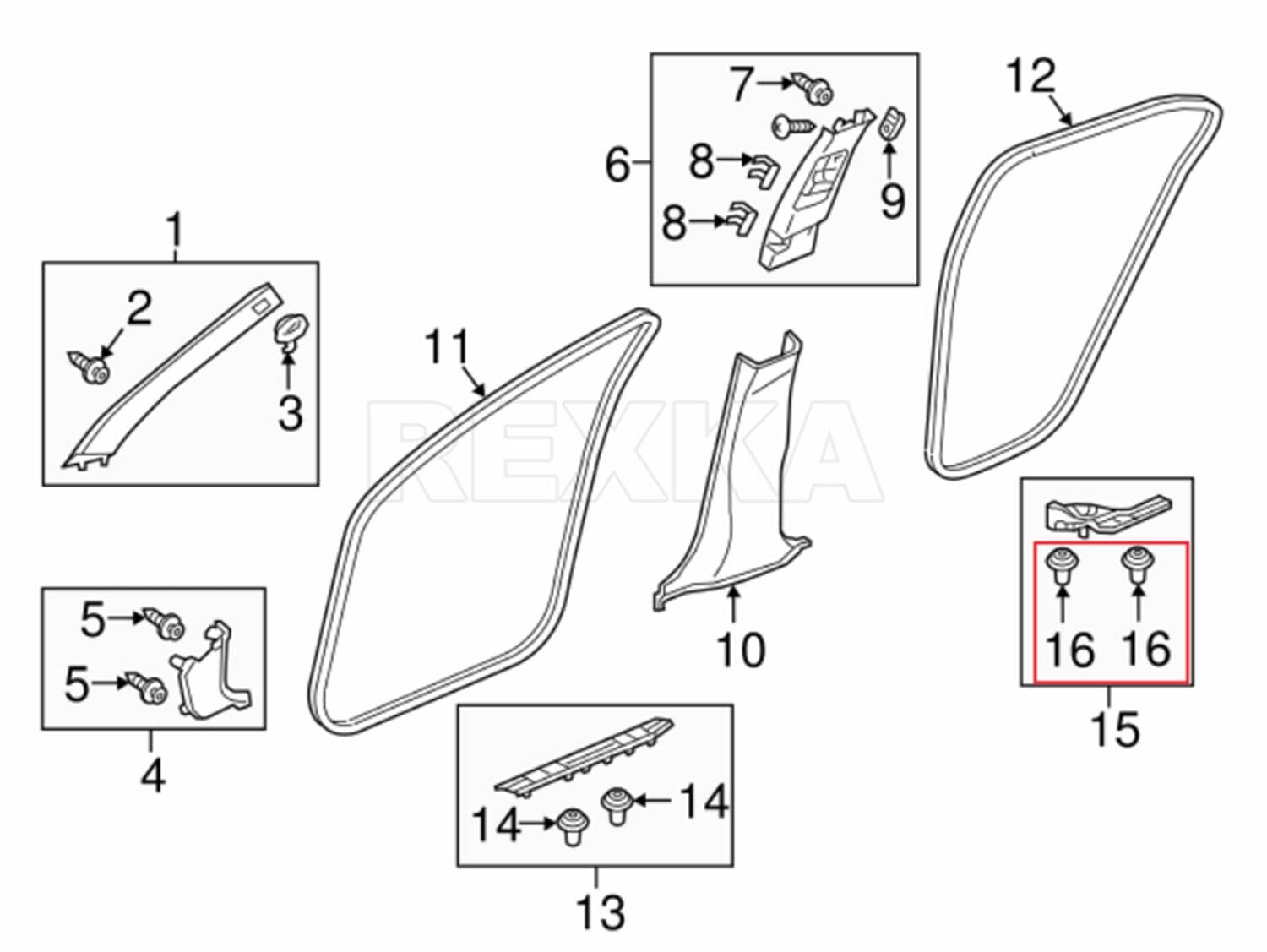 Rexka 20Pcs Door Trim Panel Garnish Retainer Clip 91560-Tg1-T01 For Honda Accord Civic Cr-V Fit Hr-V Odyssey Pilot Ridgeline