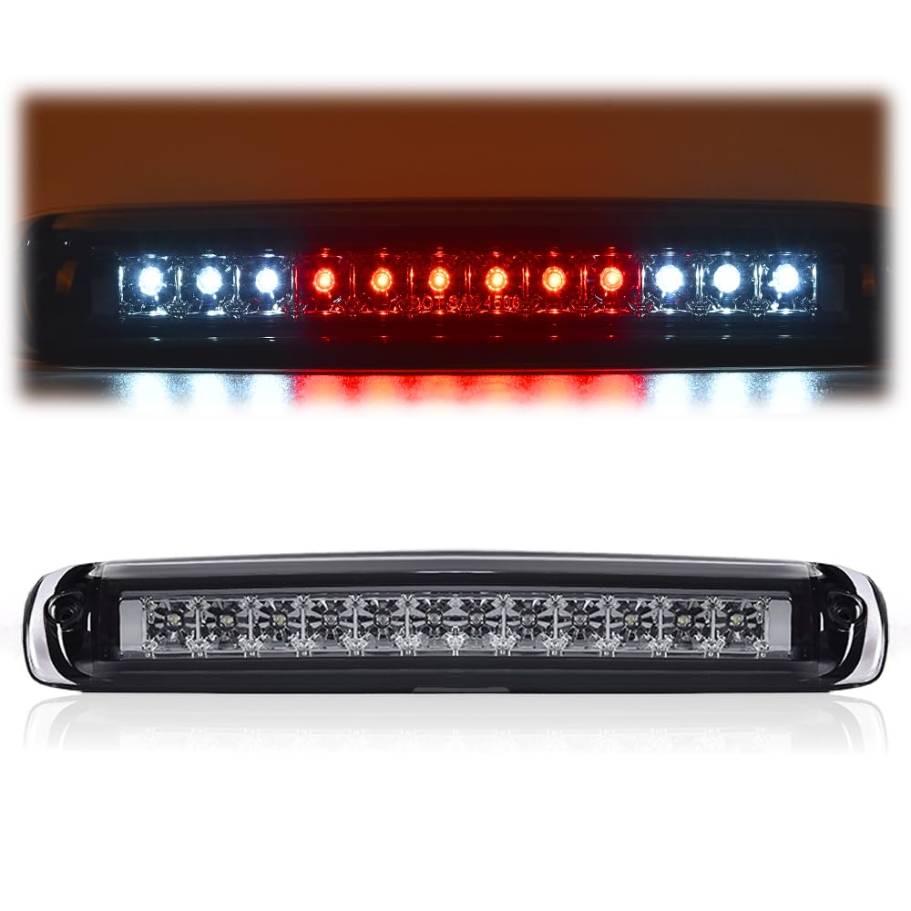 Cheda Third 3Rd Brake Light Compatible With Chevy Silverado/Gmc Sierra 1999-2006, 2007 Classic Smoky Lens Chrome Housing Led Bar