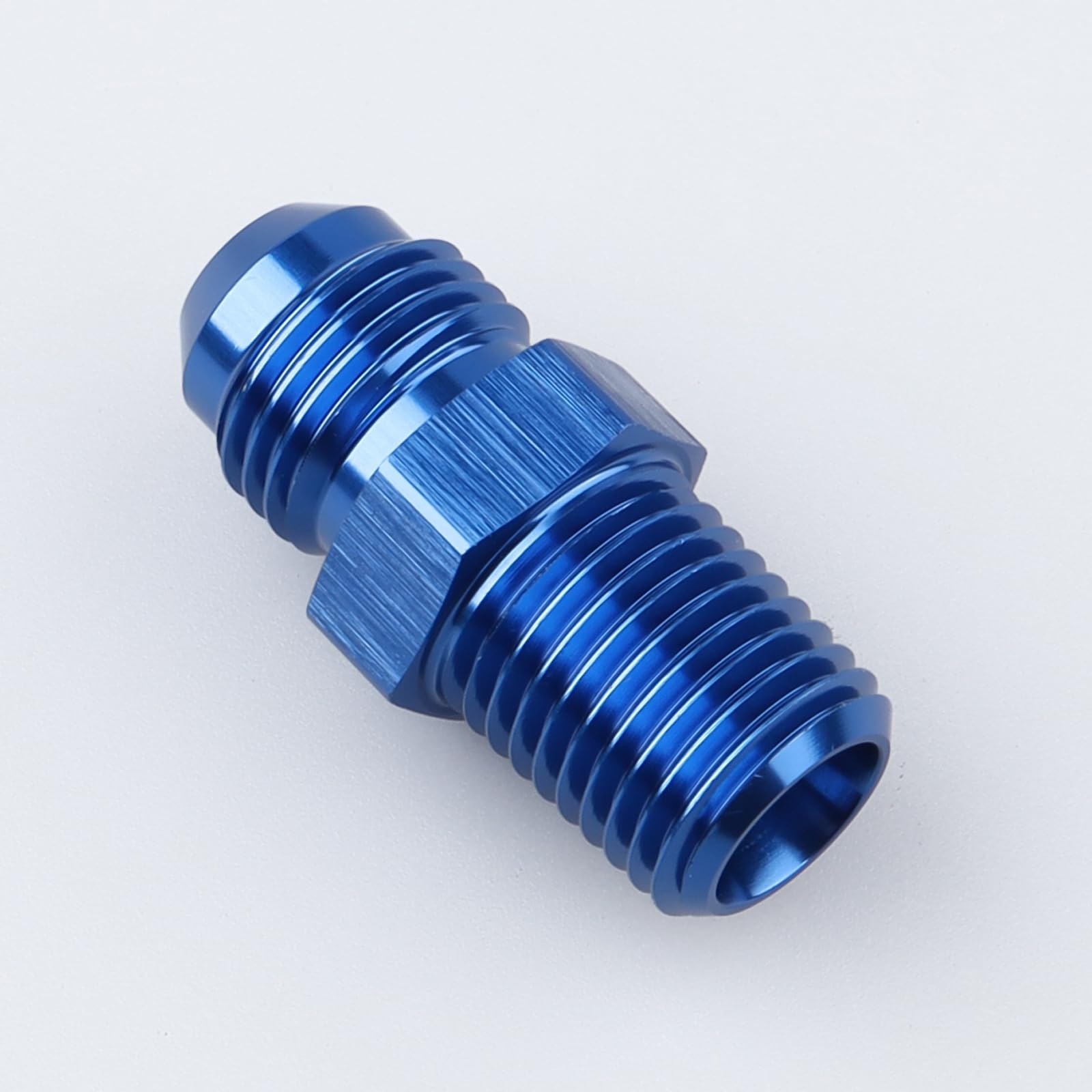 Ac Performance Male 1/4'' Npt To -6 An Flare Adapter Straight Aluminum Blue
