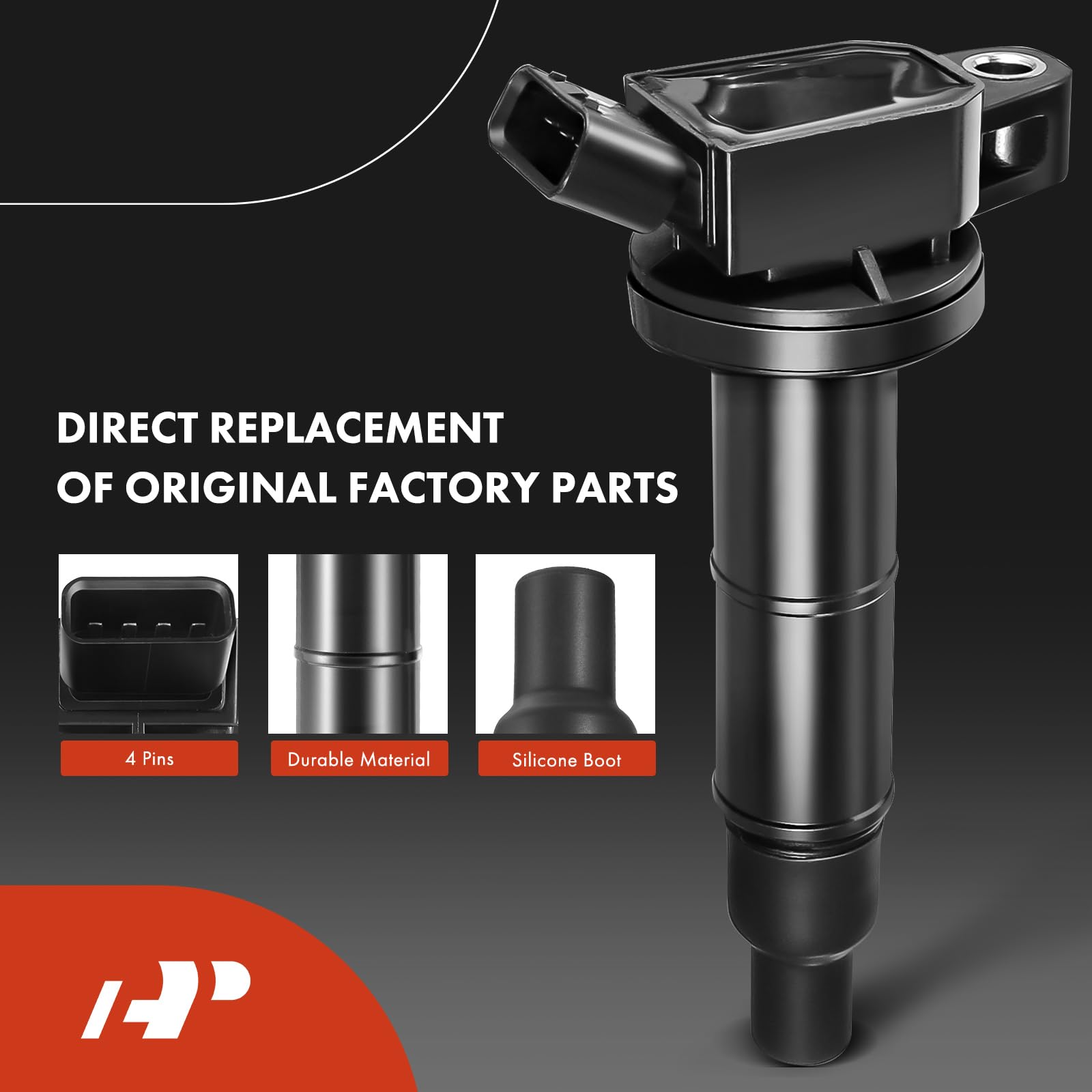 A-Premium Set Of 4 Ignition Coil Pack And Iridium Spark Plugs Compatible With Toyota Camry Corolla Highlander Matrix Rav4 Solara