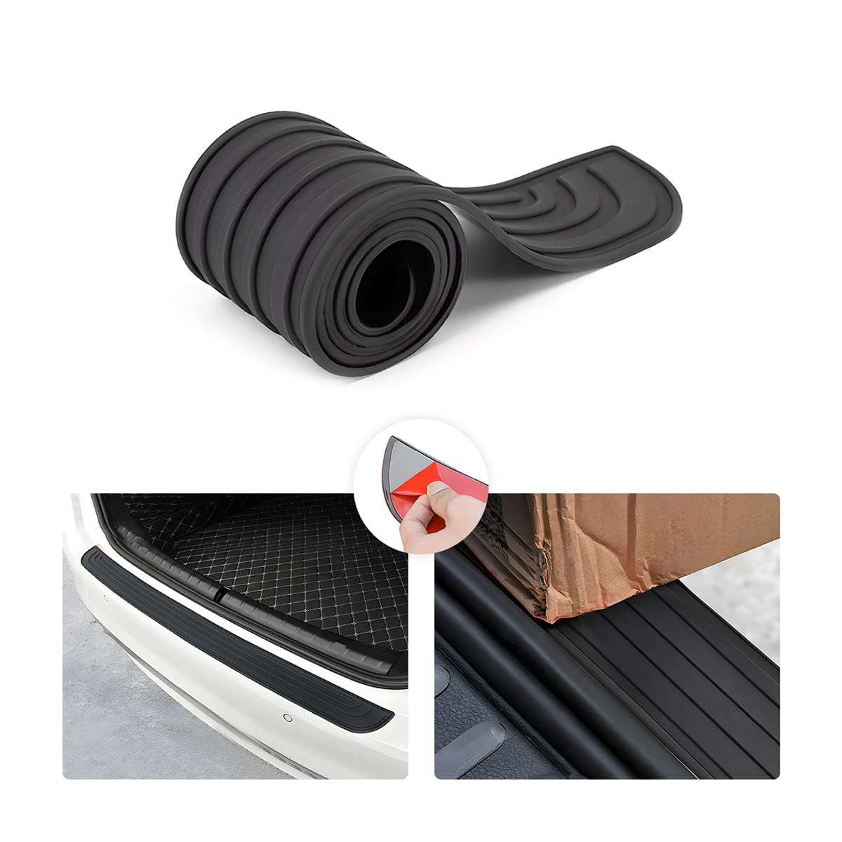 Car Rear Bumper Protector Guard - Anti-Scratch Rubber Cover Strip For Most Cars And Suvs