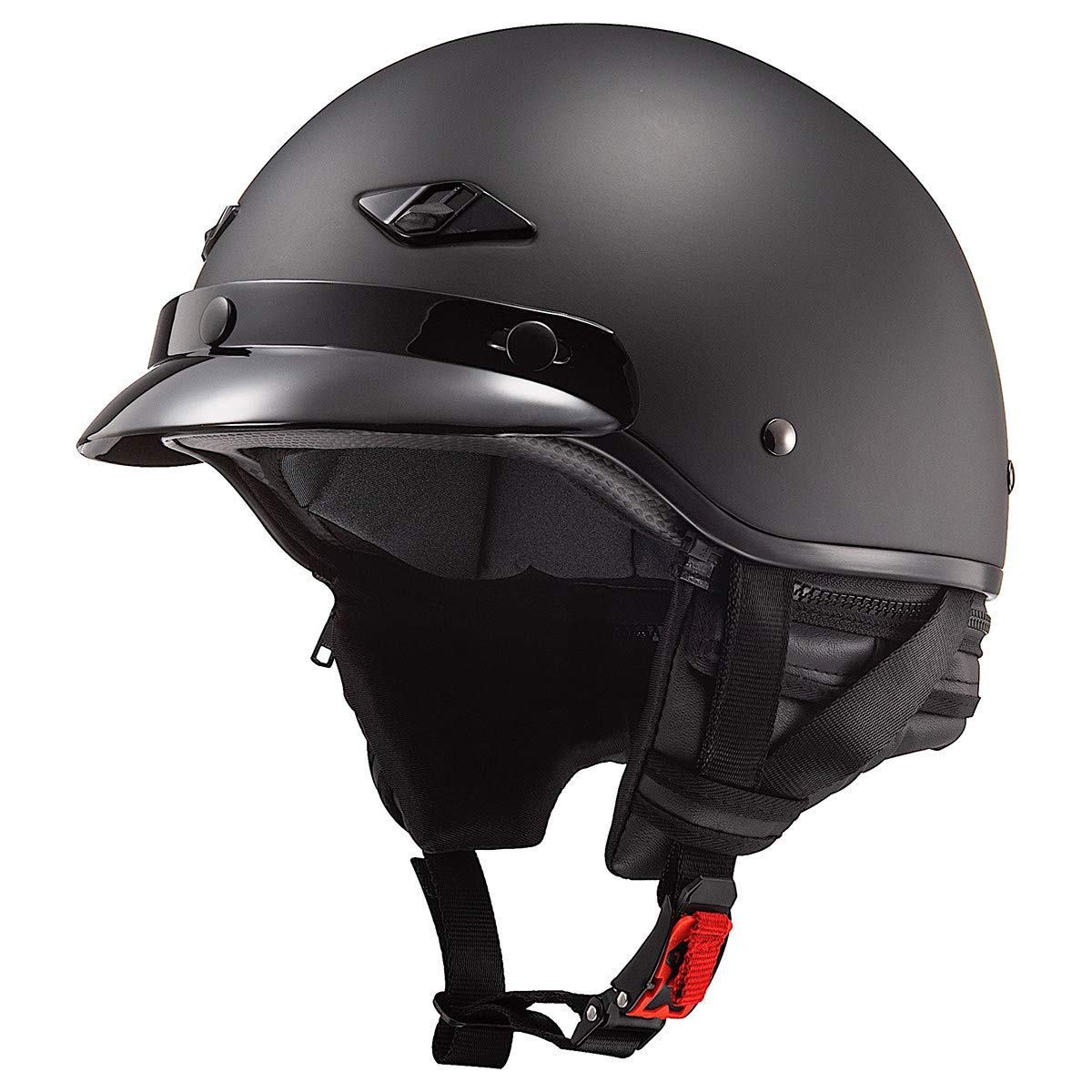 Ls2 Helmets Bagger Motorcycle Half Helmet (Matte Black - 2X-Large)