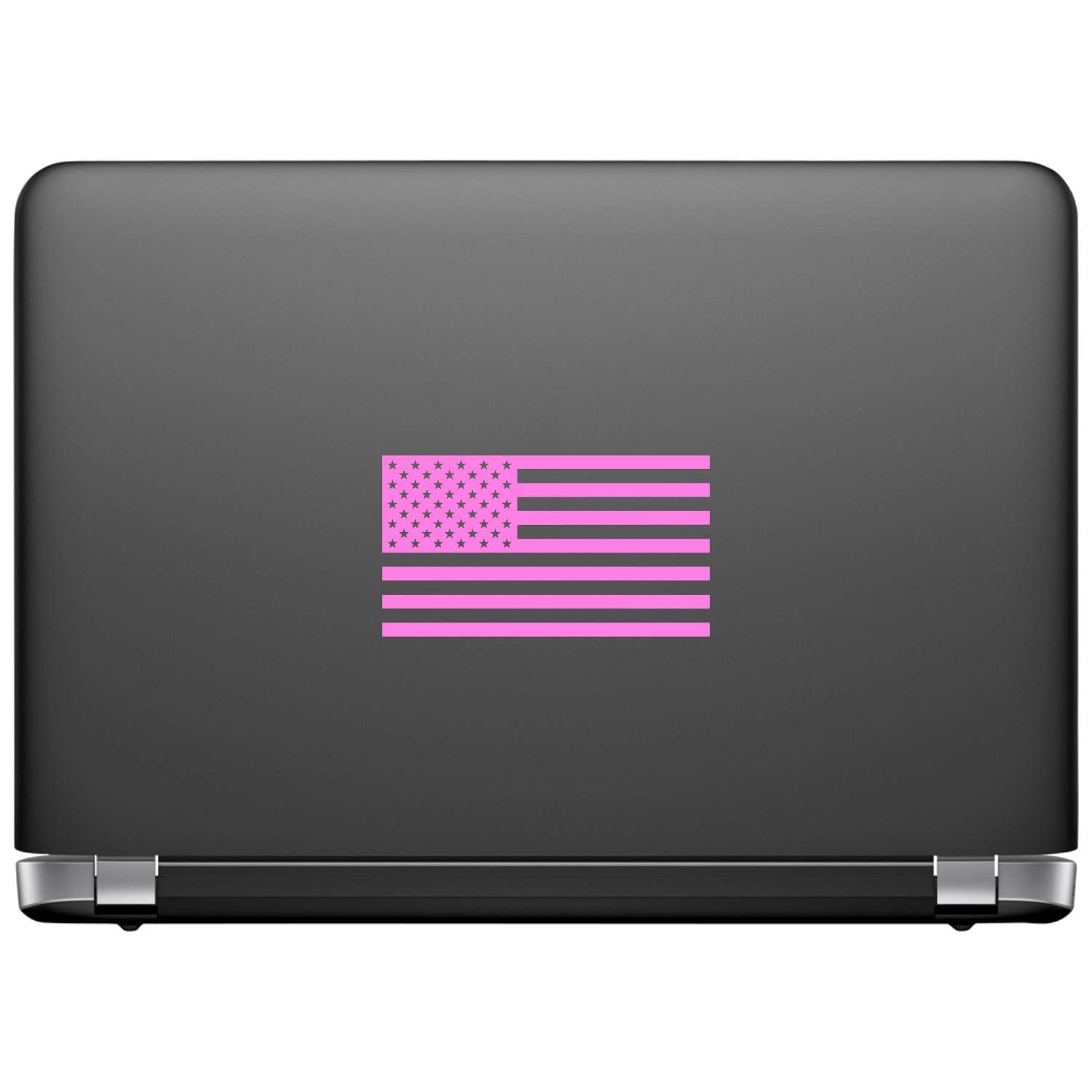Hill Country Vinyl American US Flag Decal Sticker - 7.5in x 4.2in, Matte Pink, Vinyl for Laptop/Car/Truck/Window/Bumper