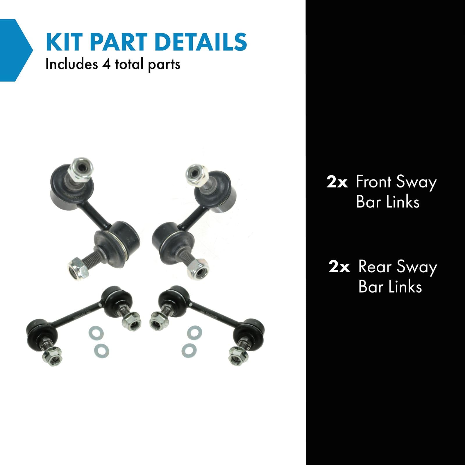 Trq Sway Bar Stabilizer Link Set Front & Rear Compatible With 00-09 S2000