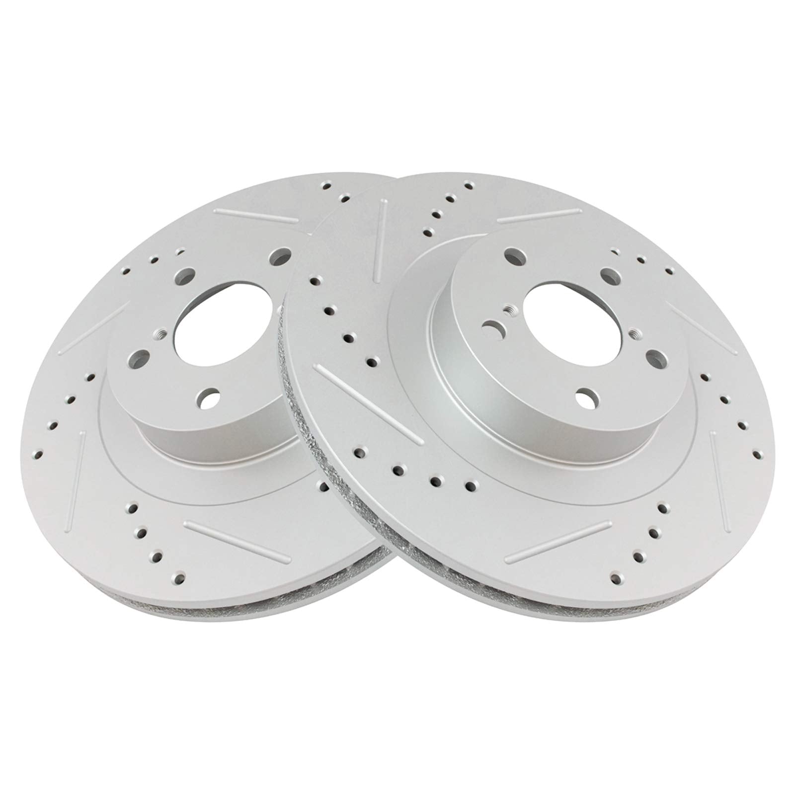 Trq Front Performance Brake Rotor Drilled Slotted Pair Set For 2005-2006 9-2X / 2003-2006 Baja / 2003-2008 Forester / 2002-2007