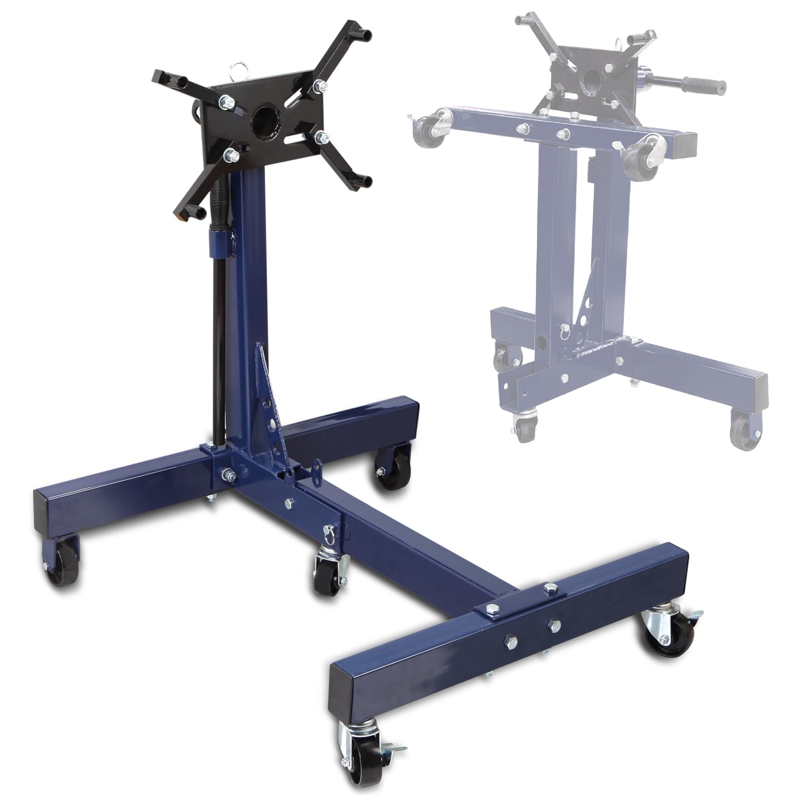 Big Red At26801Ur Torin Steel Rotating Engine Stand With 360 Degree Rotating Head And Folding Frame, 3/4 Ton (1,500 Lb), Blue