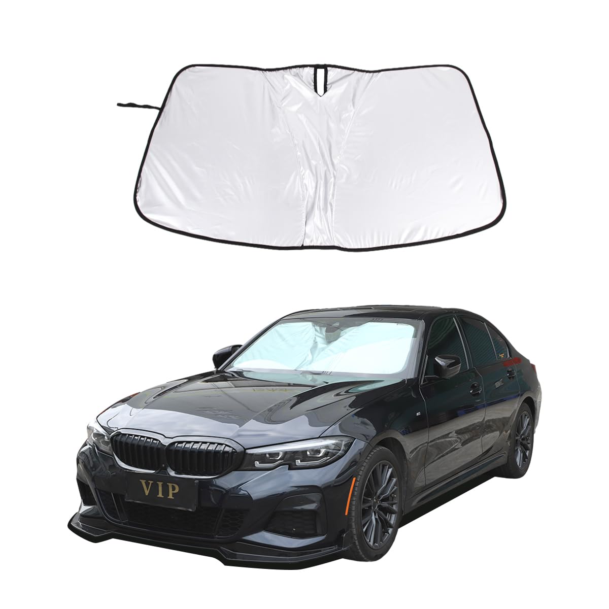 Windshield Sunshade for BMW 3 Series G20 G28 2019-2024 - Foldable UV Ray Reflector for Front Window and Interior Sun Protection 