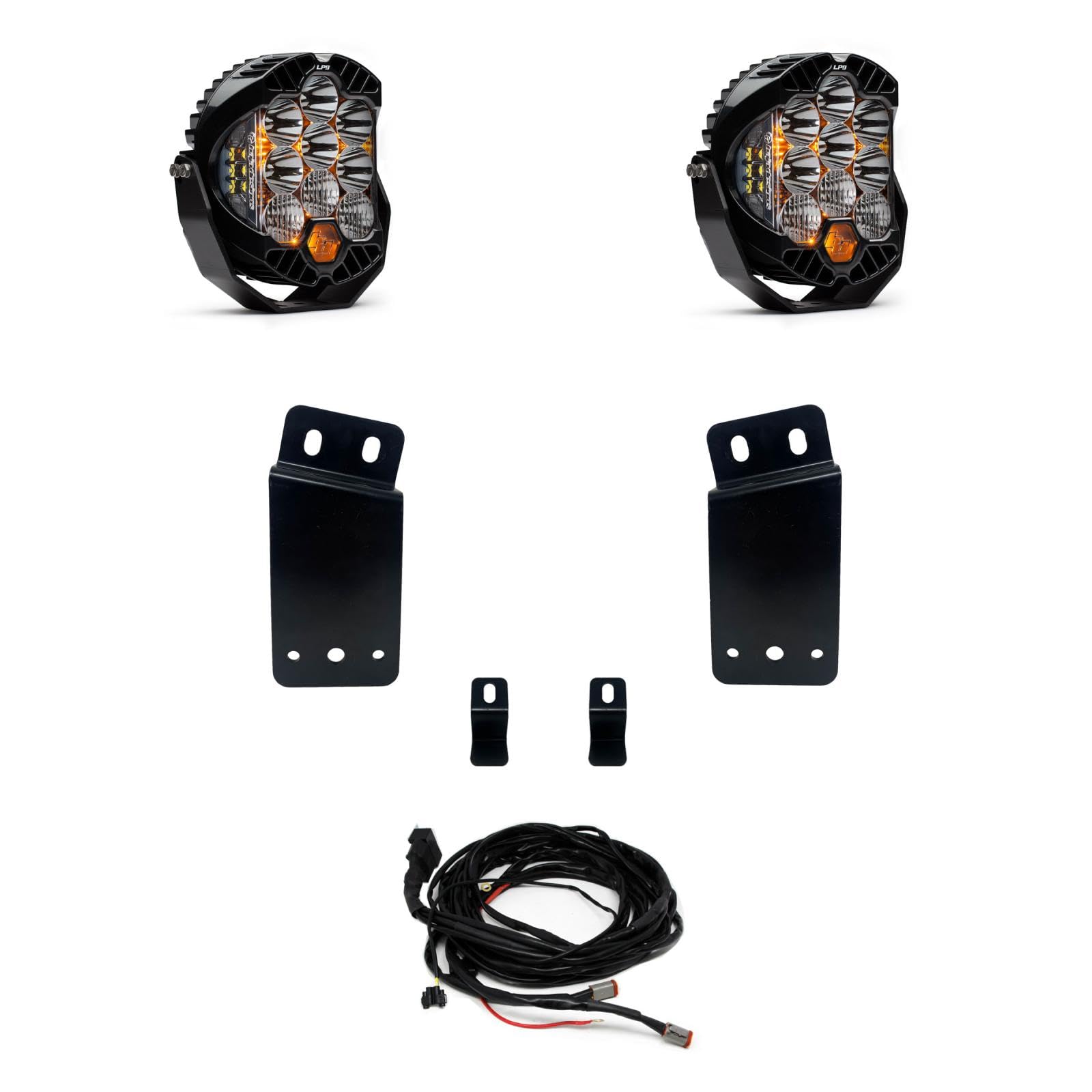 Baja Designs Lp9 Pro Led Bumper Light Kit For Dodge Ram 1500 Rebel; 1500 Trx Truck (Driving/Combo; Clear)