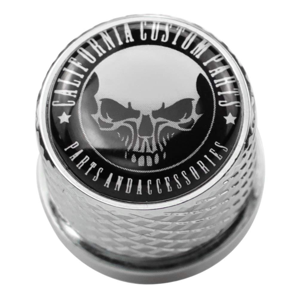 GUAIMI Stainless Knurled Fender Seat Bolt Screw 1/4"-20 Thread, Chrome, Compatible with Harley Models 1996-2023 - Skeleton Skull Design