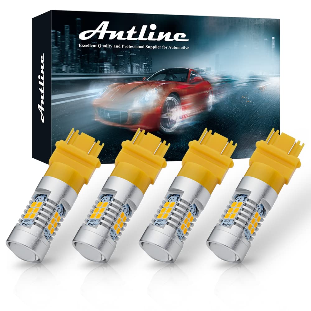 Antline Extremely Bright 3157 3156 3057 4057 4157 3157LL 4157K 3057K 3457 21-SMD 1260 Lumens LED Bulb Replacement Amber Yellow f