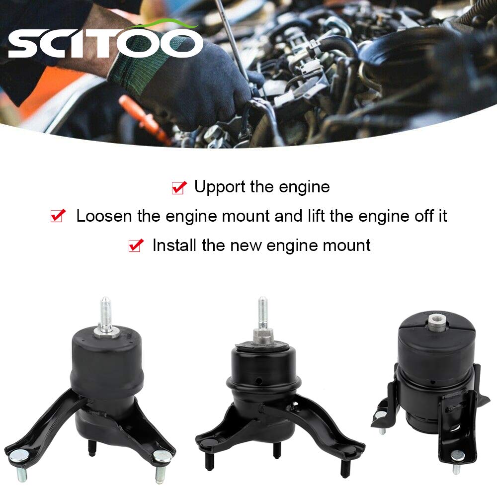 Scitoo Engine Mounts Set 4Pcs A4219 A4221 A4220 A4218 Compatible With For Toyota For Corolla 2003-2008 Matrix 2003-2006 For Pontiac Vibe 2003-2008 1.8L