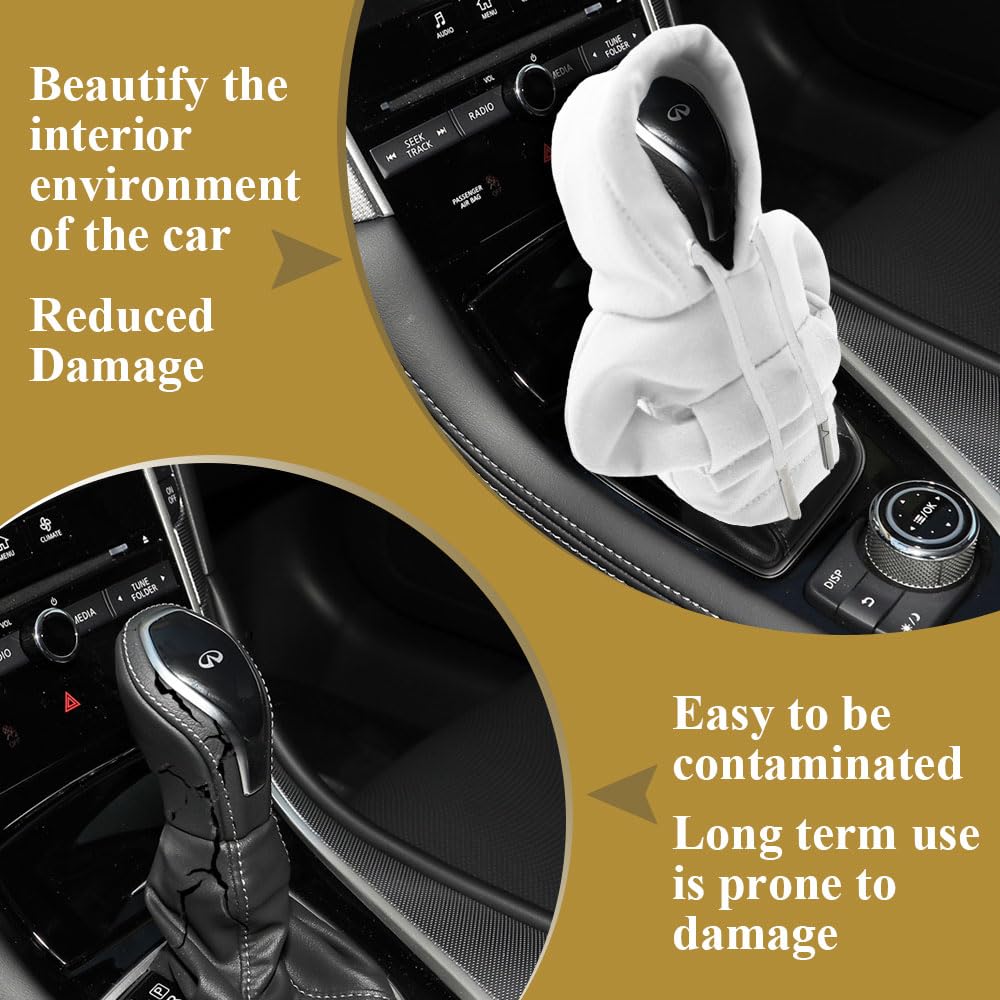 Kutyun Car Shift Gear Cover, Fashionable Sweater Hoodie Auto Gear Shift Knob Protector, Funny Gear Shift Hoodie for Knob Cover G