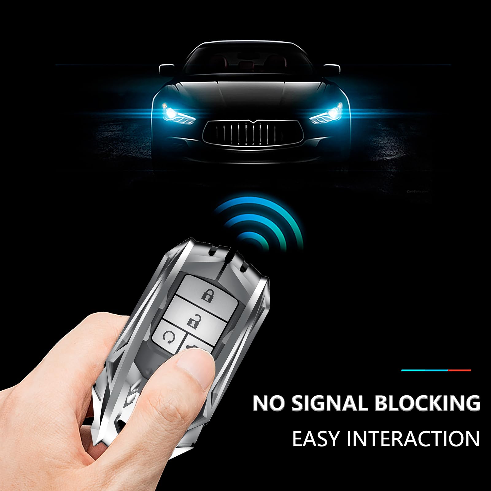 Ocezbiis For Honda Key Fob Cover,Keychain,Zinc Alloy Protection Car Key Shell Case Compatible With Honda Holder Smart Remote Ent