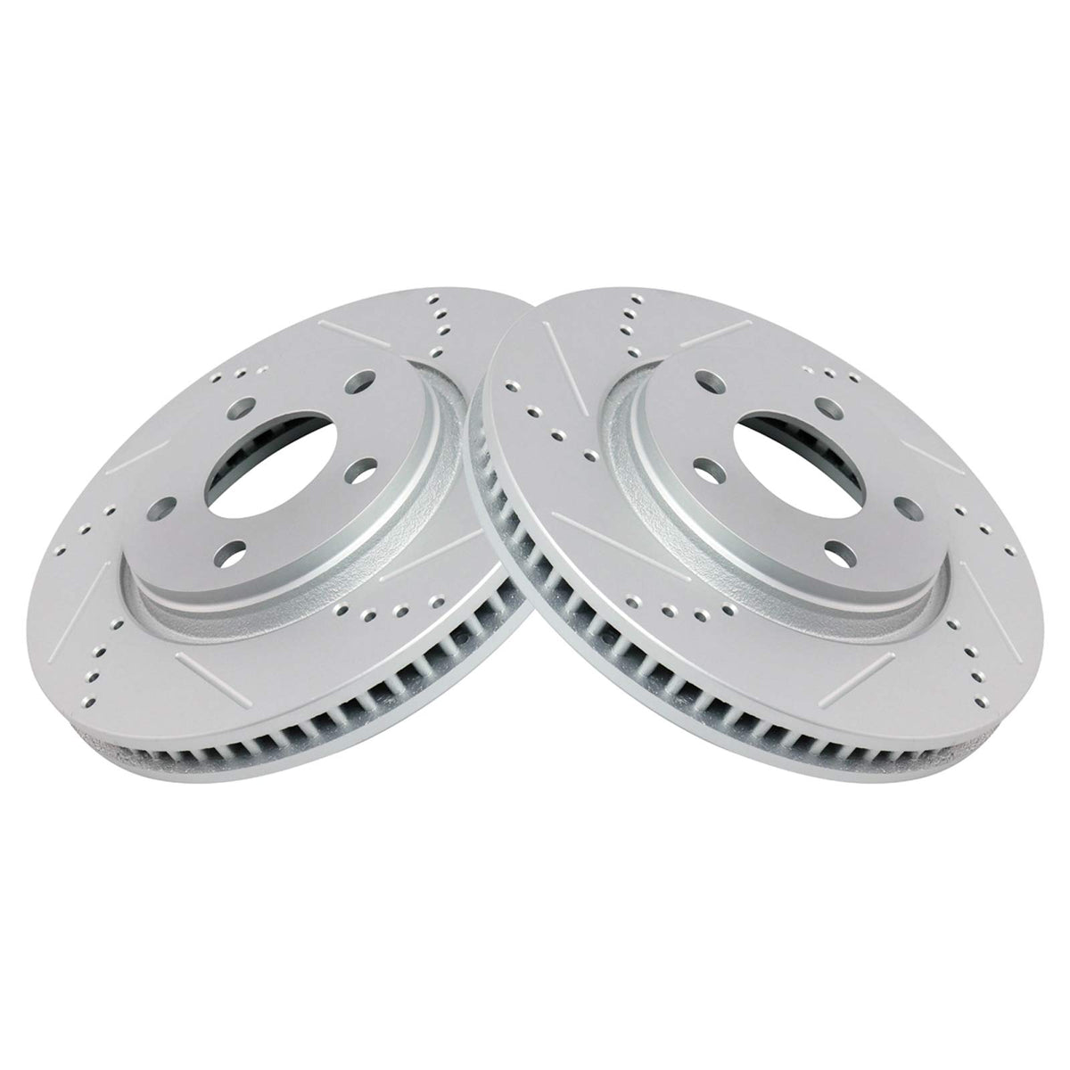 Trq Front Performance Brake Rotor Drilled Slotted Pair Set For 2005-2009 Allure / 2004-2008 Grand Prix / 2005-2009 Lacrosse / 20