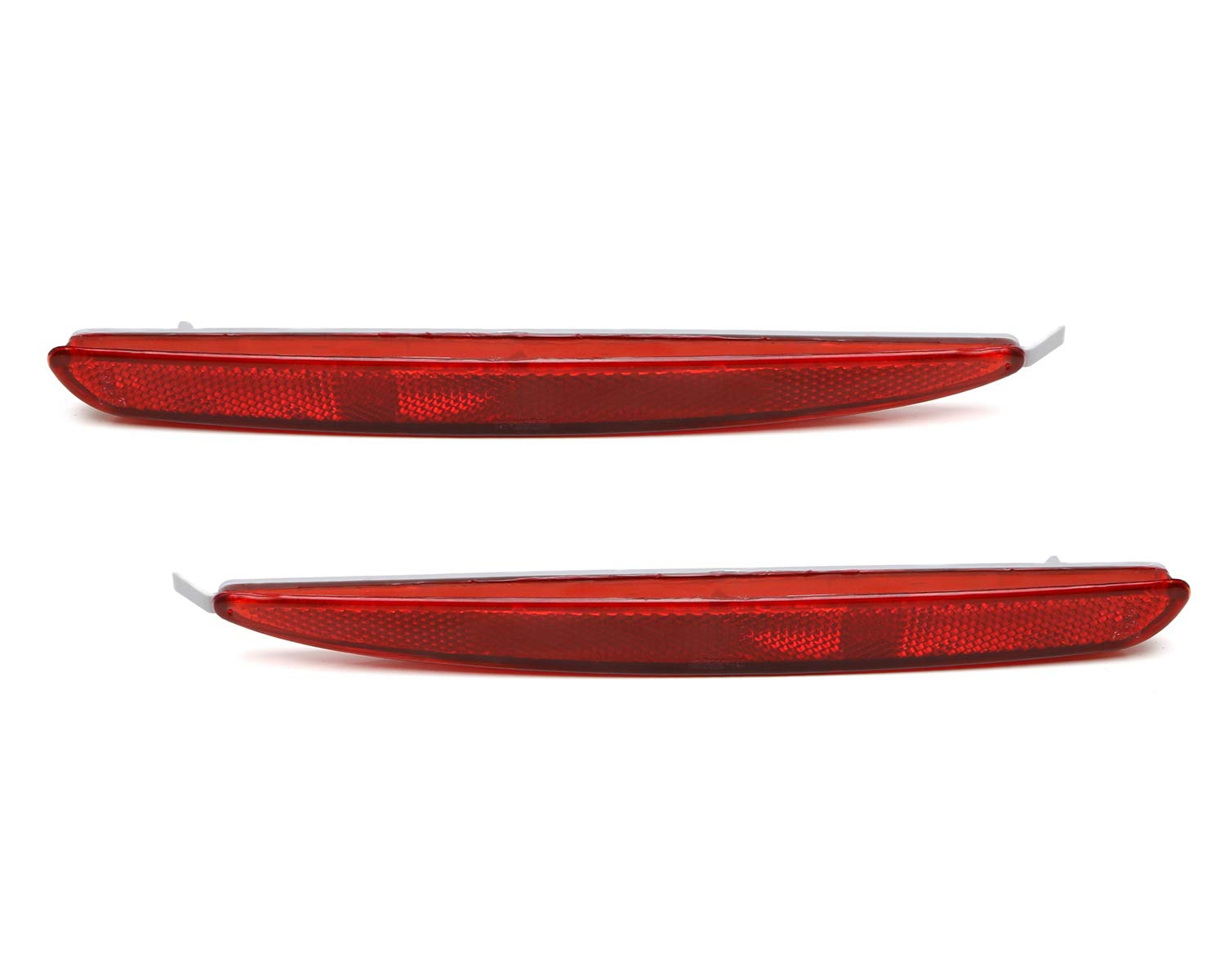 Ijdmtoy Red Rear Bumper Reflector Lens Replacement Compatible With 2003-2008 Mazda 6 4-Door Sedan, Oe-Spec Lh Rh Assembly