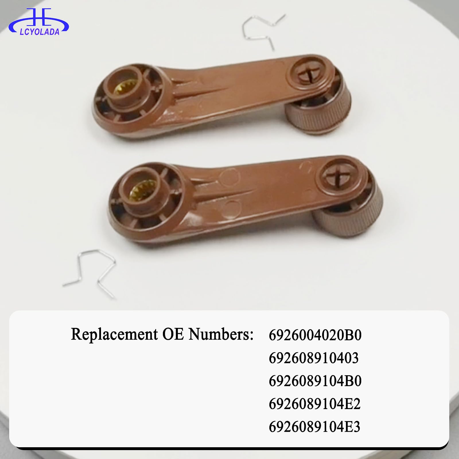 Lcyolada Window Crank Handle,Textured Brown,Compatible with 1973-2017 Toyota Tundra Yaris Matrix Tacoma Corolla Camry Sienna T10