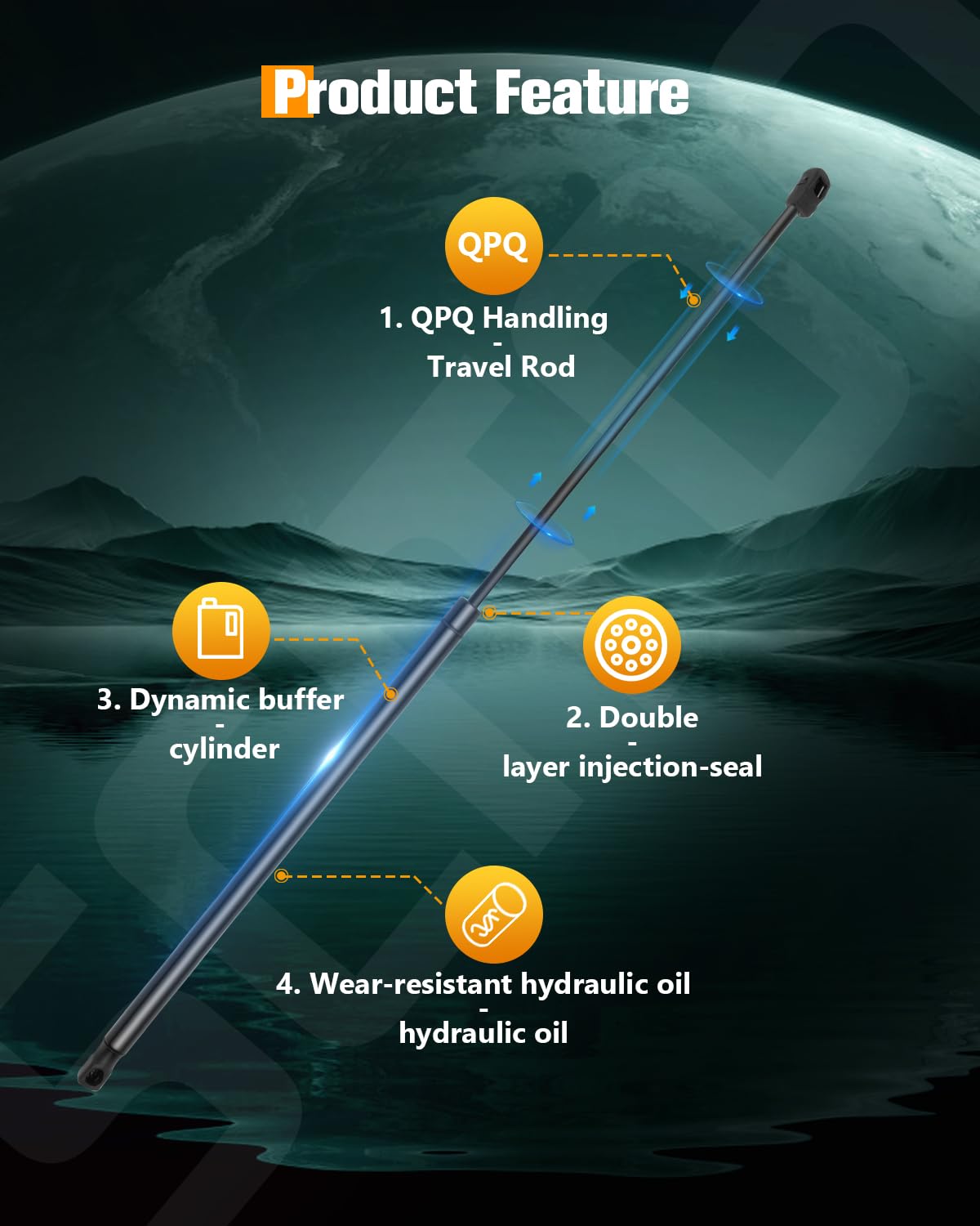 Scitoo Hood Lift Supports Replacement Struts Gas Springs Shocks Fit For Volkswagen Eos 2.0L 2007-2015,For Volkswagen Eos 3.2L 20
