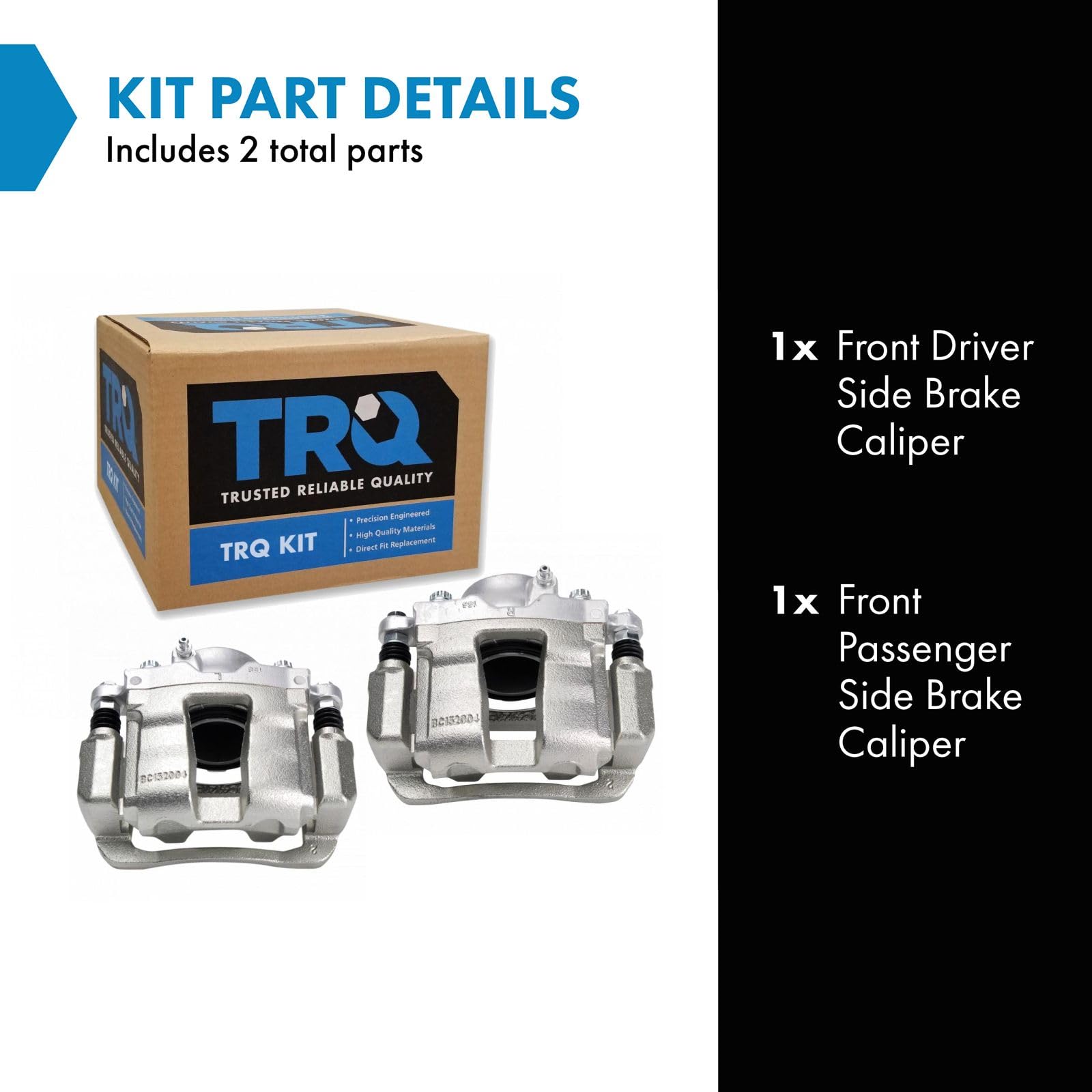 Trq Front Brake Caliper Set Compatible With 2011-2015 Hyundai Sonata 2011-2016 Kia Optima