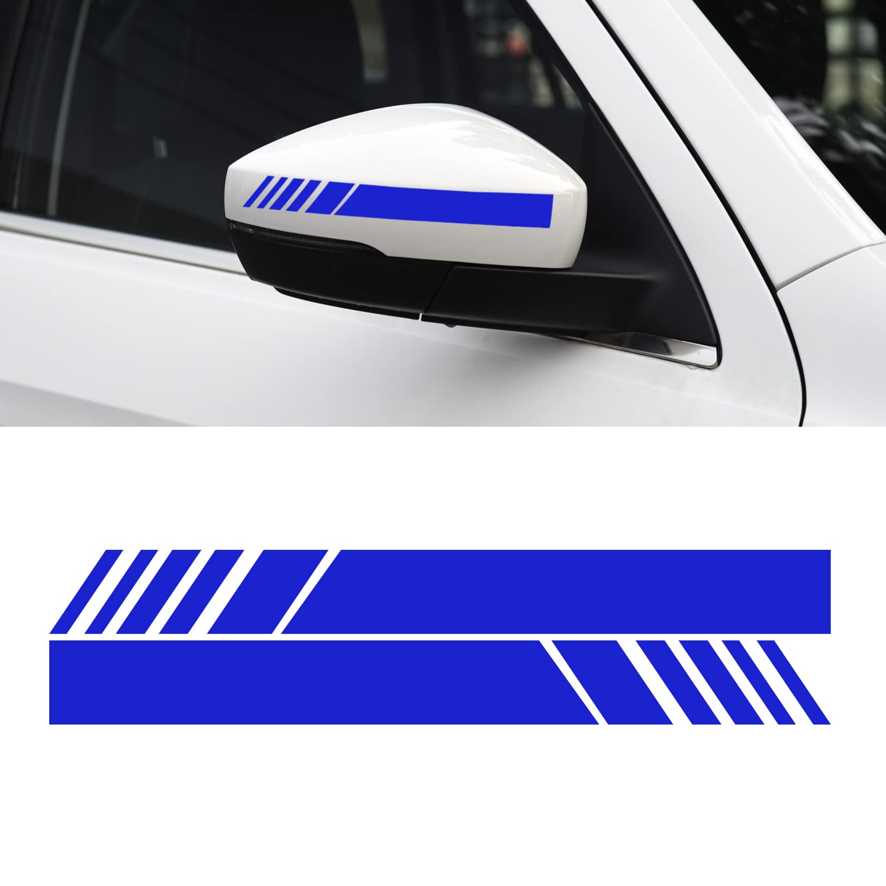SINGARO Car Rear View Mirror Stickers Decor Car Body Sticker Vinyl 4pcs (Blue)