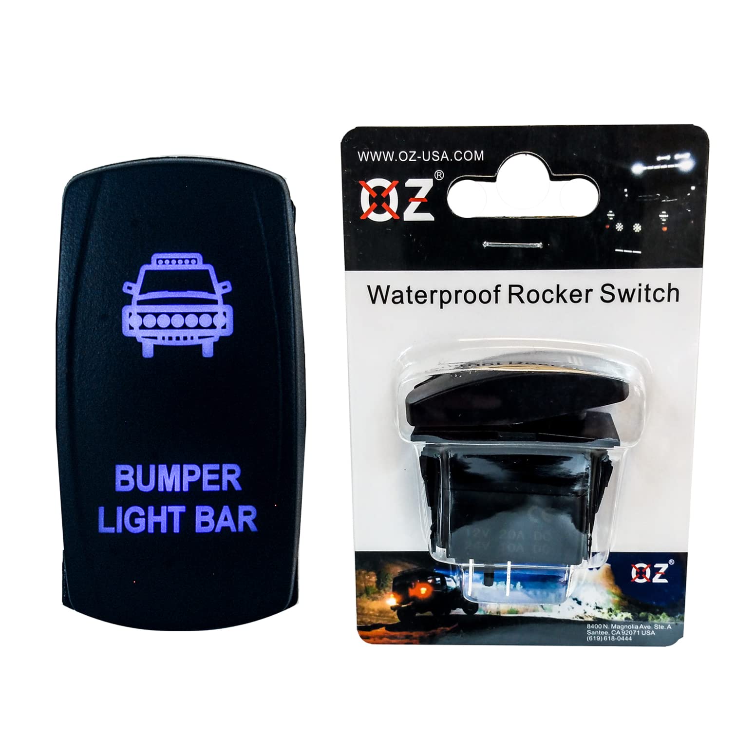 Bumper Light Bar Switch Oz-Usa Laser Blue Led Rocker On/Off Switch Utv Truck Polaris Rzr Xp 900 800 Dash