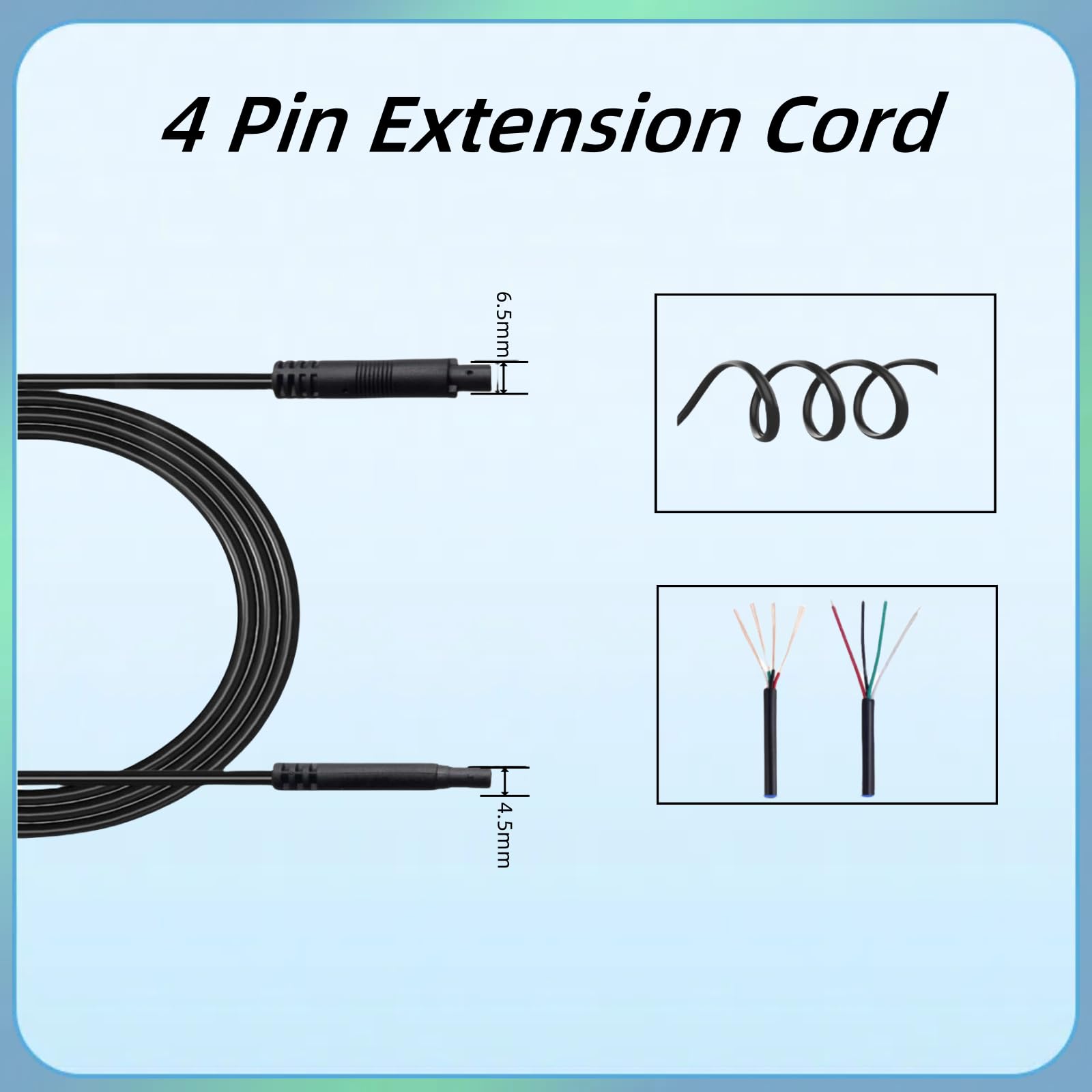 4 Pin 32.8Ft Dash Cam Rear View Backup Camera Male To Female 4Pin Cable Reverse Car Recorder Video Cable Extension Cord (4-Pin32