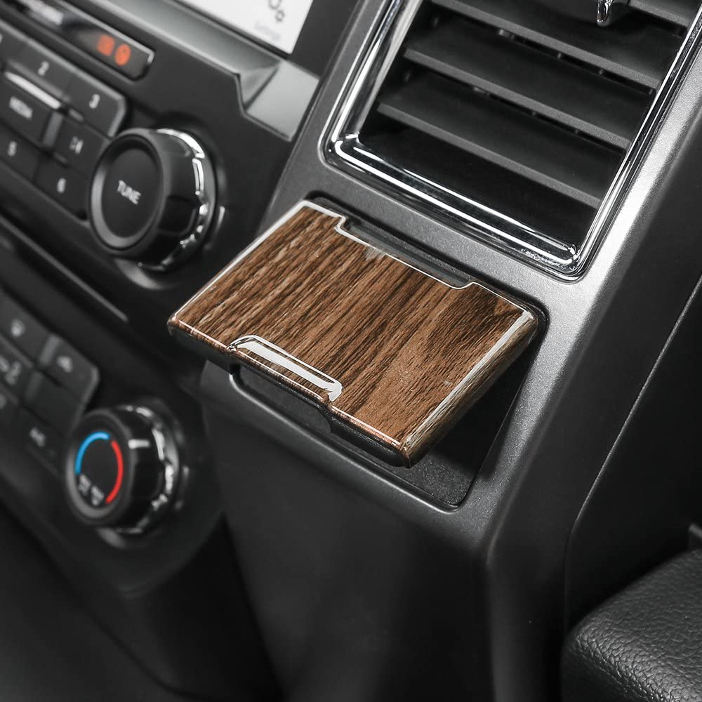 Voodonala Wood Grain Central Electrical Outlet Socket Trims for Ford F150 2015 2016 2017 2018