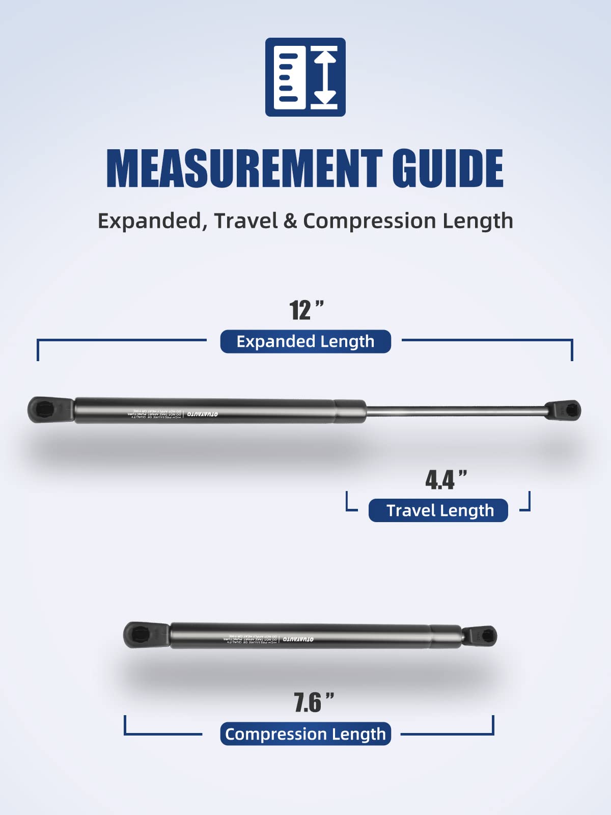 Otuayauto 12 Inch Gas Struts - 58N/13Lbs Universal Lift Support C1602716 - Gas Shocks For Tool Box Shock, Truck Cap Strut, Hydra