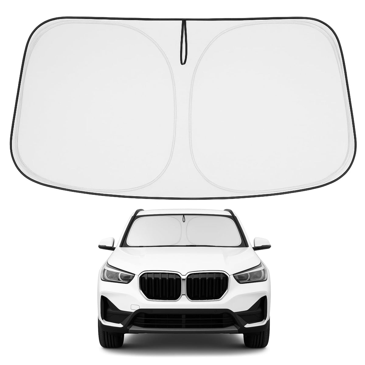 Proadsy 2025 Upgrade Windshield Sun Shade Custom Fit 2006-2012 Ford Fusion Front Window Sunshade Protector Foldable Sun Visor Bl