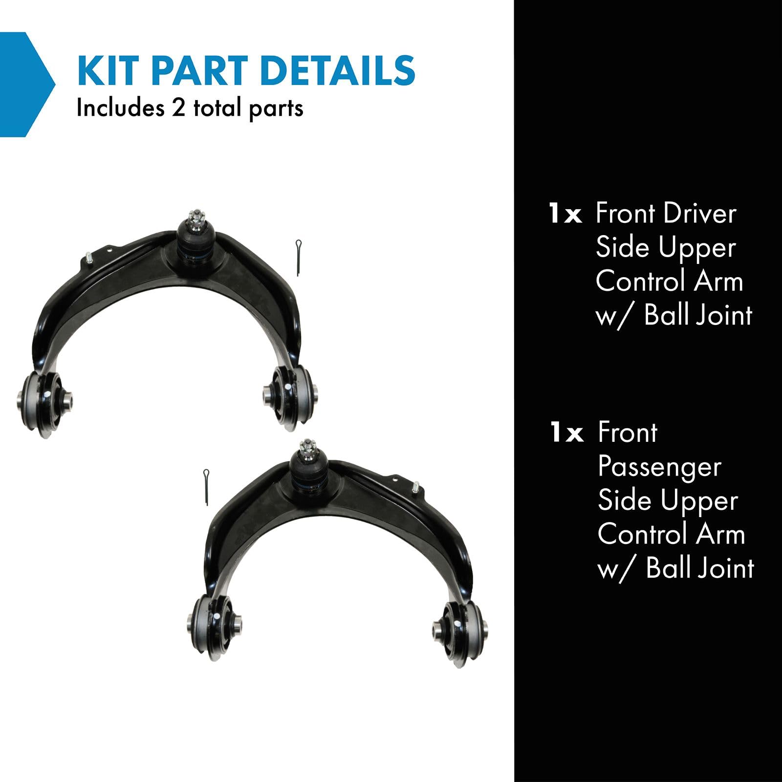Trq Front Upper Control Arm With Ball Joint Set Compatible With 2001-2003 Acura Cl 1999-2003 Tl 1998-2002 Honda Accord