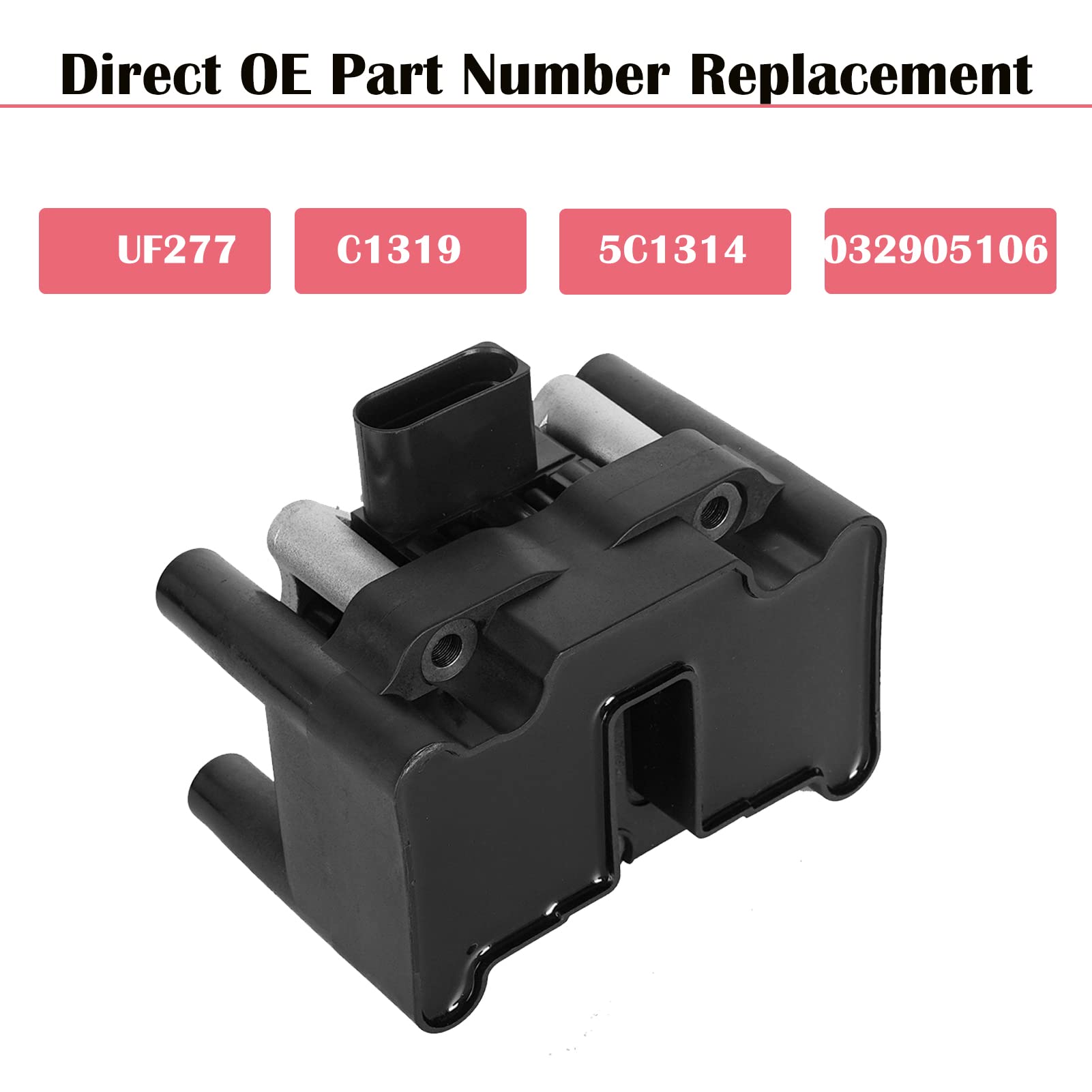 Ignition Coils For Vw Volkswagen Jetta Beetle Golf Seat Ibiza Cordoba 1998 1999 2000 2001 2002 2003 2004 2005 2006 2007 2008 2009 2010 2011 2012 2013 2014 Coil Packs 1.8 2.0 L4 Replaces# Uf277 C1319