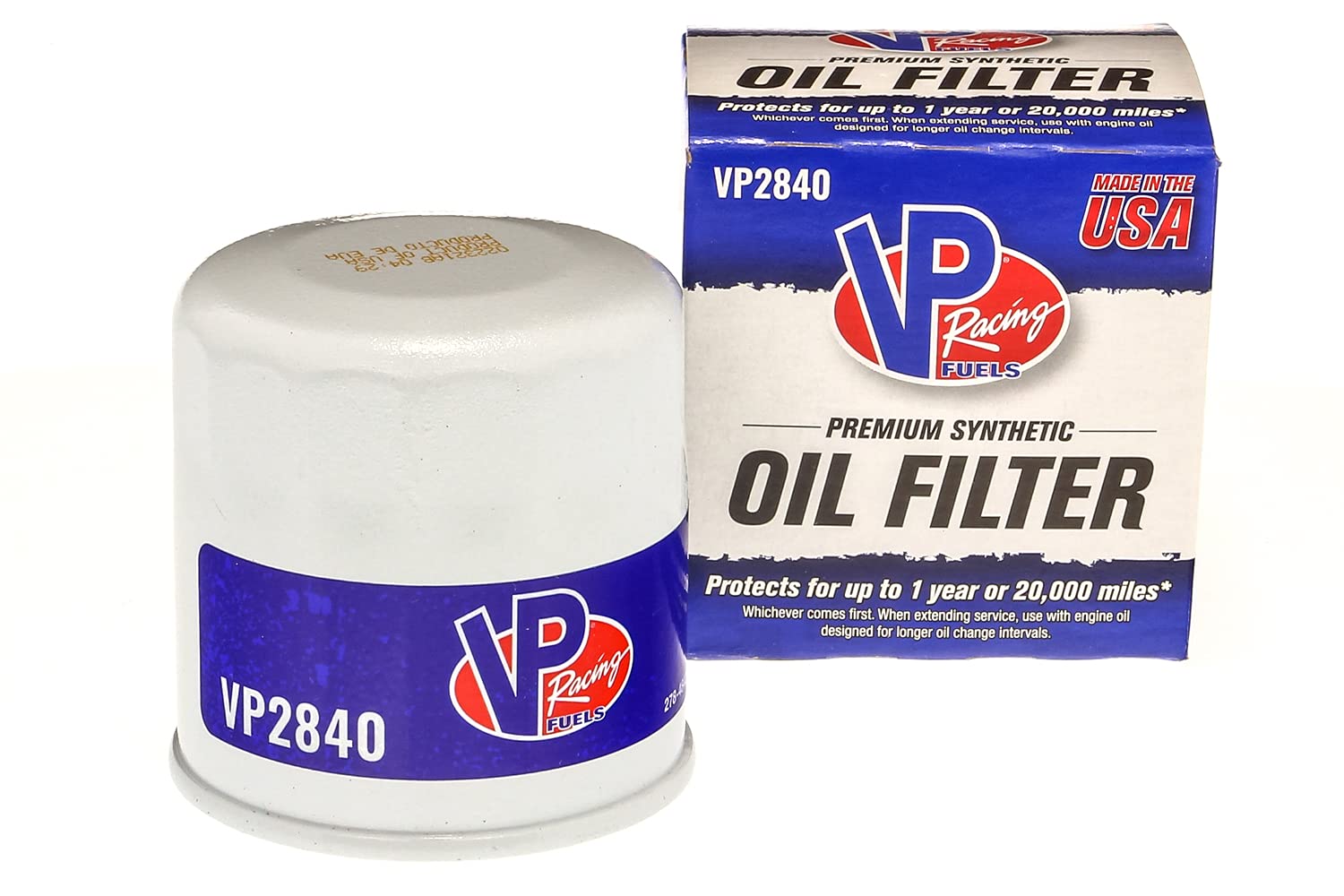 Vp Racing 20,000 Mile Premium Full Synthetic Oil Filter, Vp2840, Fits Geo/Chevrolet Prizm, Scion, Suzuki And Toyota