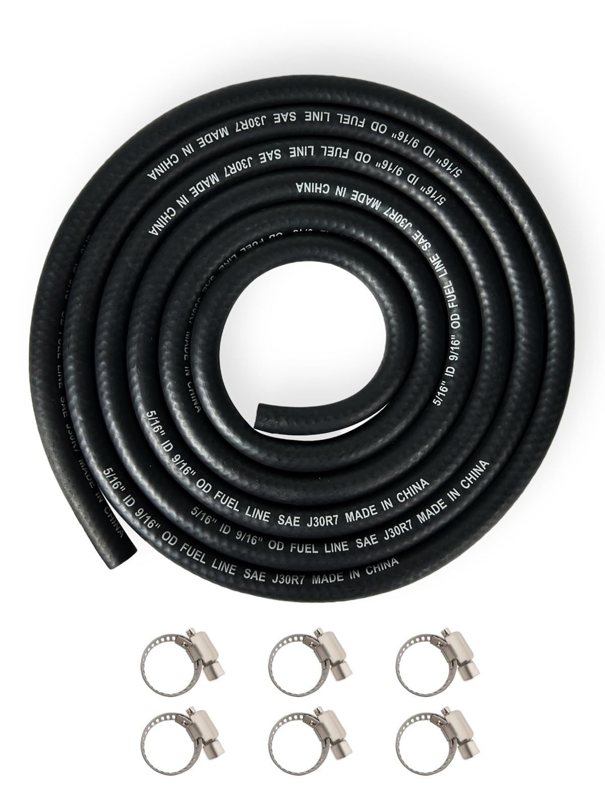 YAMAKATO 5/16 Fuel Hose Line NBR Braided SAE J30R7 9.5 Feet Rubber Tubing