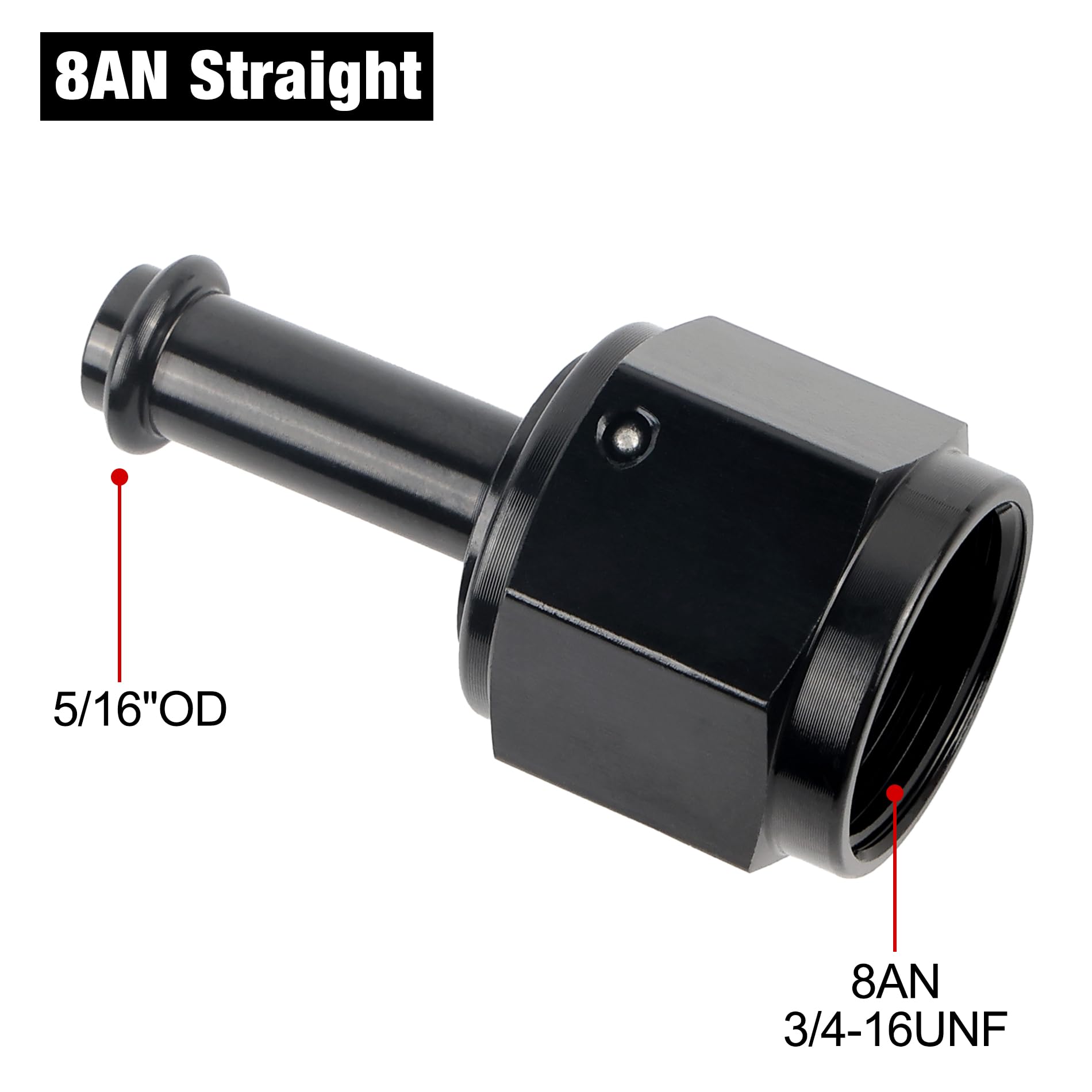 EVIL ENERGY 8AN Female to 5/16 '' Barb Hose Fitting Straight Swivel